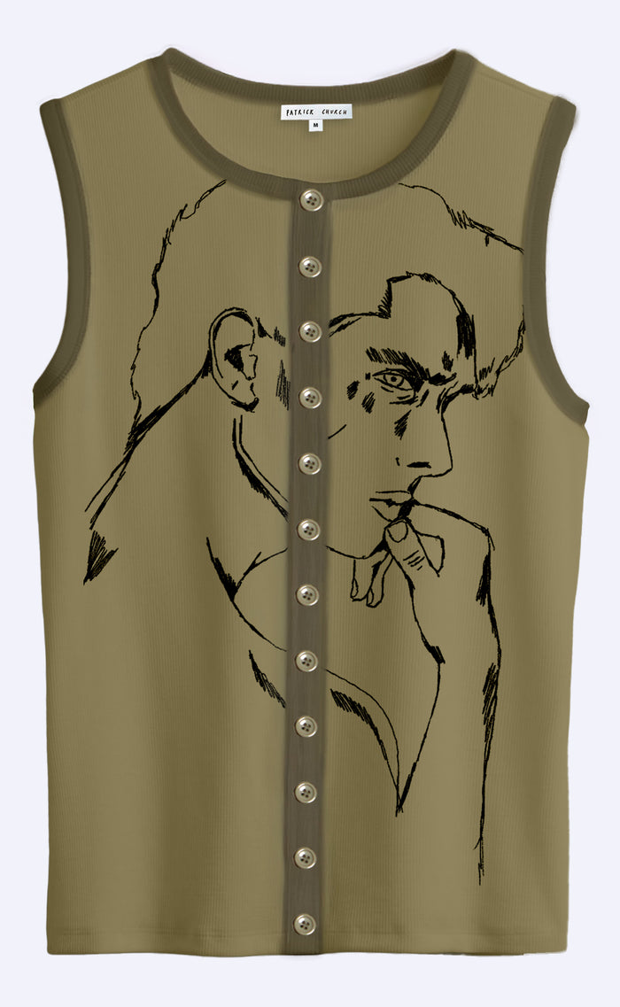 'Heartbreaker' Button Down Tank - Patrick Church