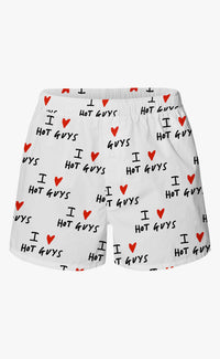 'I ❤️ HOT GUYS' White Boxer - Patrick Church