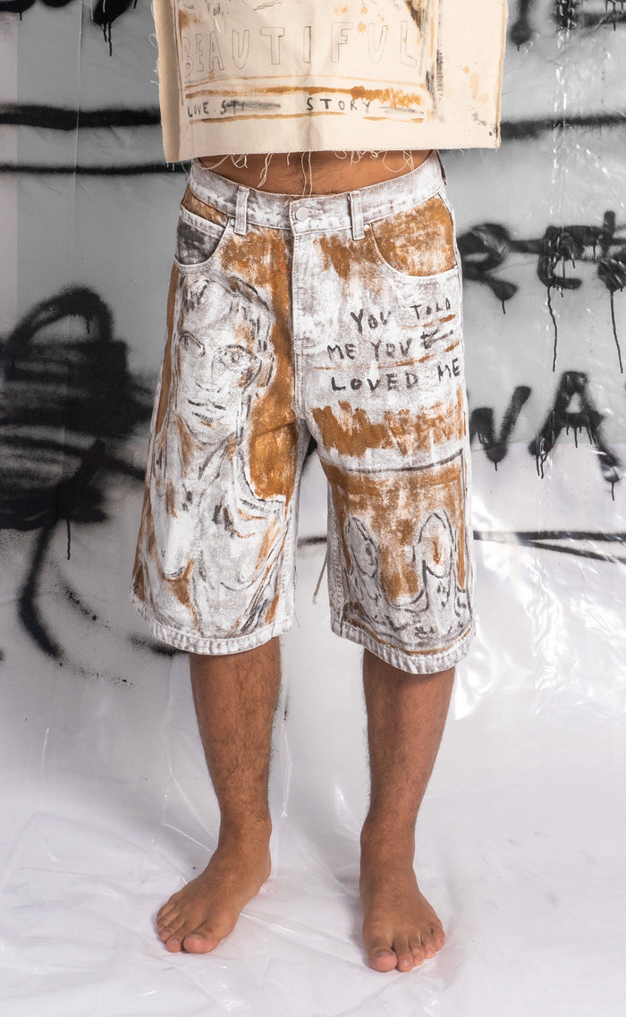 'Greatest Love' Jean Shorts - 30 Waist - Patrick Church