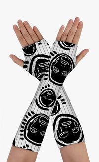 Strip 'All Over You' Fingerless Gloves - Patrick Church