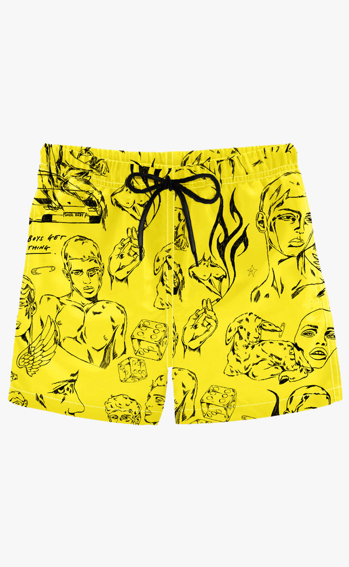 'Everybody's Crush' 5" Swim Shorts - Patrick Church