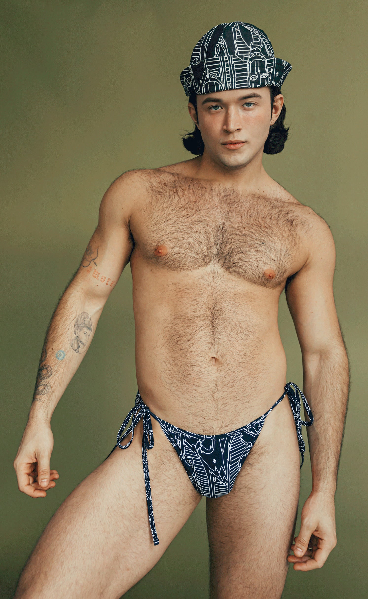'Get In Line' Side Tie Swim Brief - Patrick Church