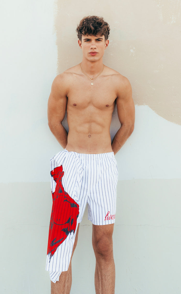 'The Lovers' Pinstripe Shorts - Patrick Church