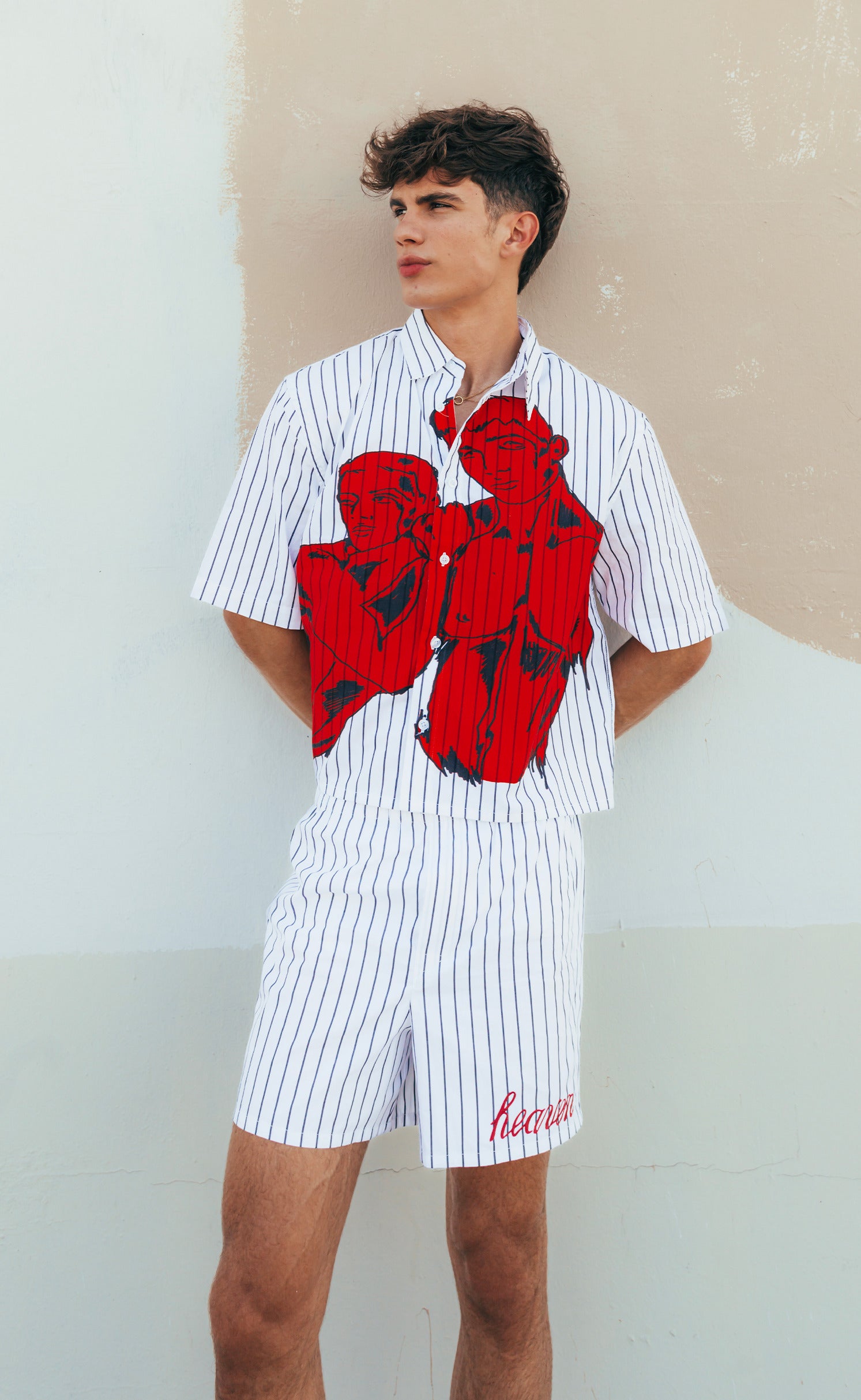 'The Lovers' Pinstripe Shorts - Patrick Church