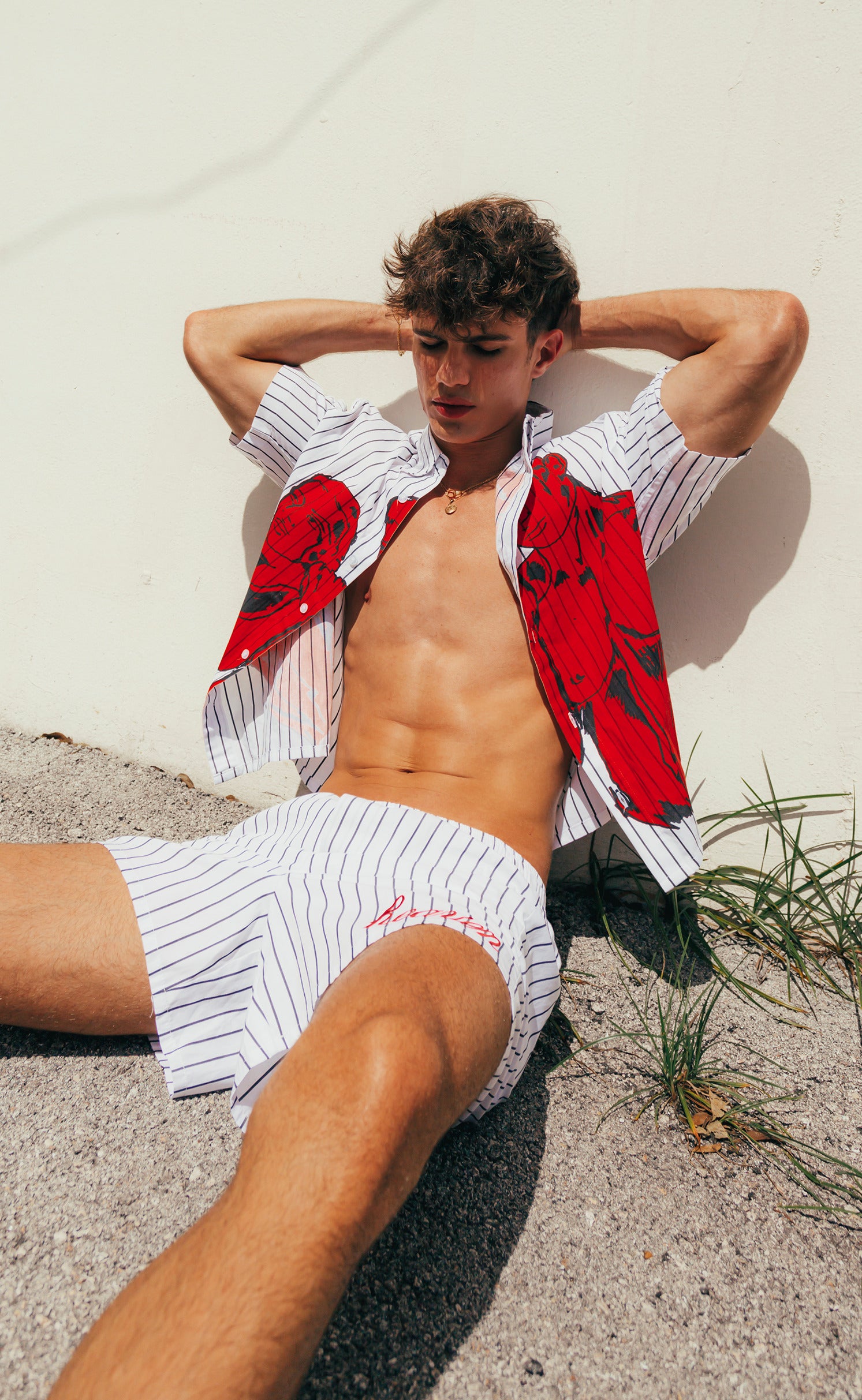 'The Lovers' Pinstripe Shorts - Patrick Church