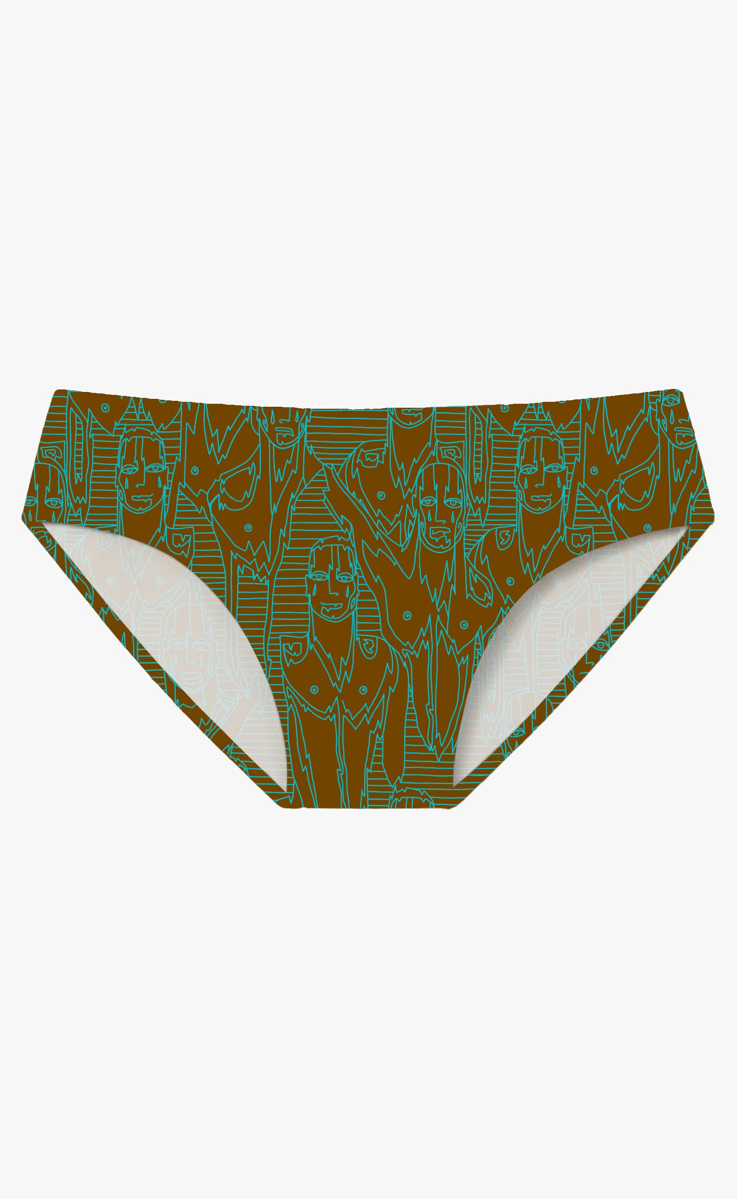 Brown and Blue 'Get In Line' Swim Brief - Patrick Church