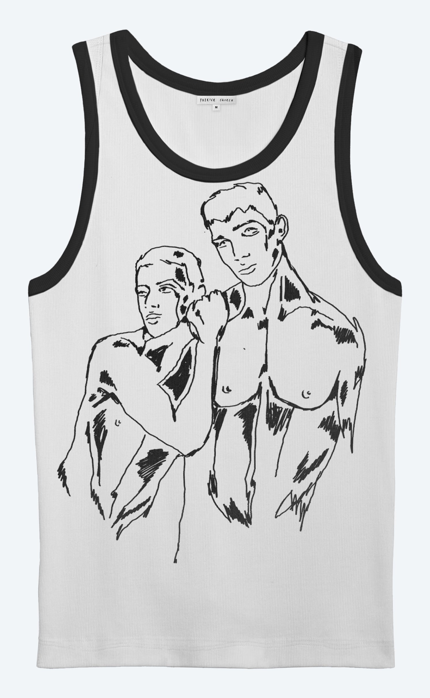 'Paradiso' Tank Top with Black Trim - Patrick Church