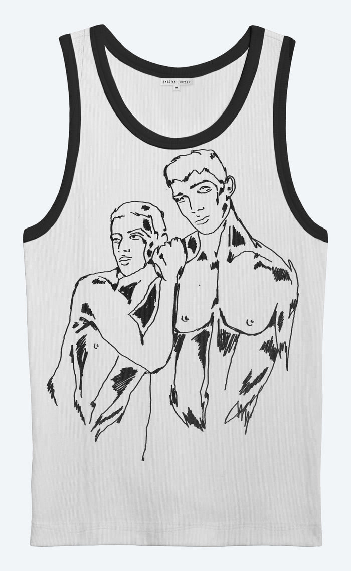 'Paradiso' Tank Top with Black Trim - Patrick Church