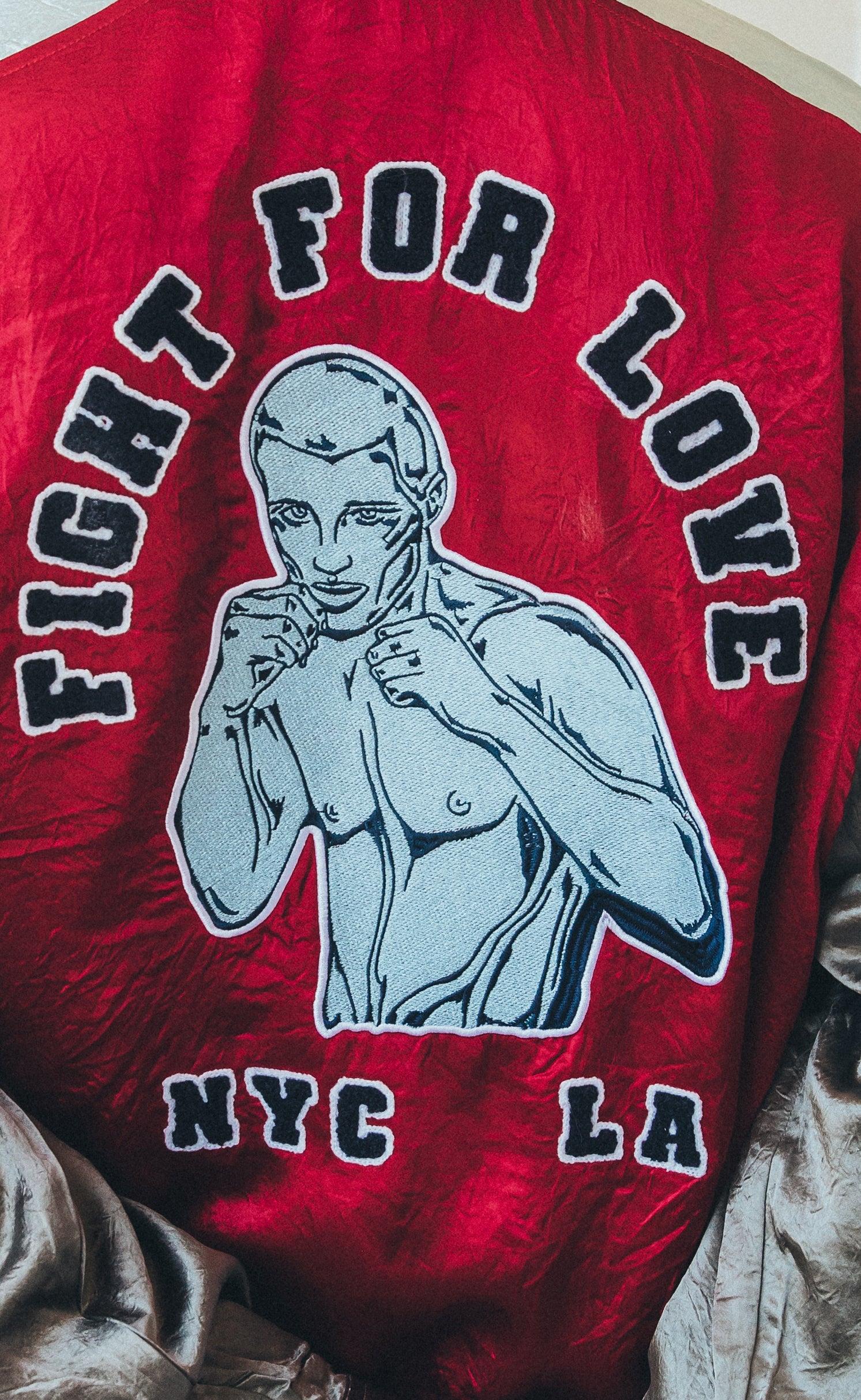 Satin 'Fight For Love' Varsity Bomber
