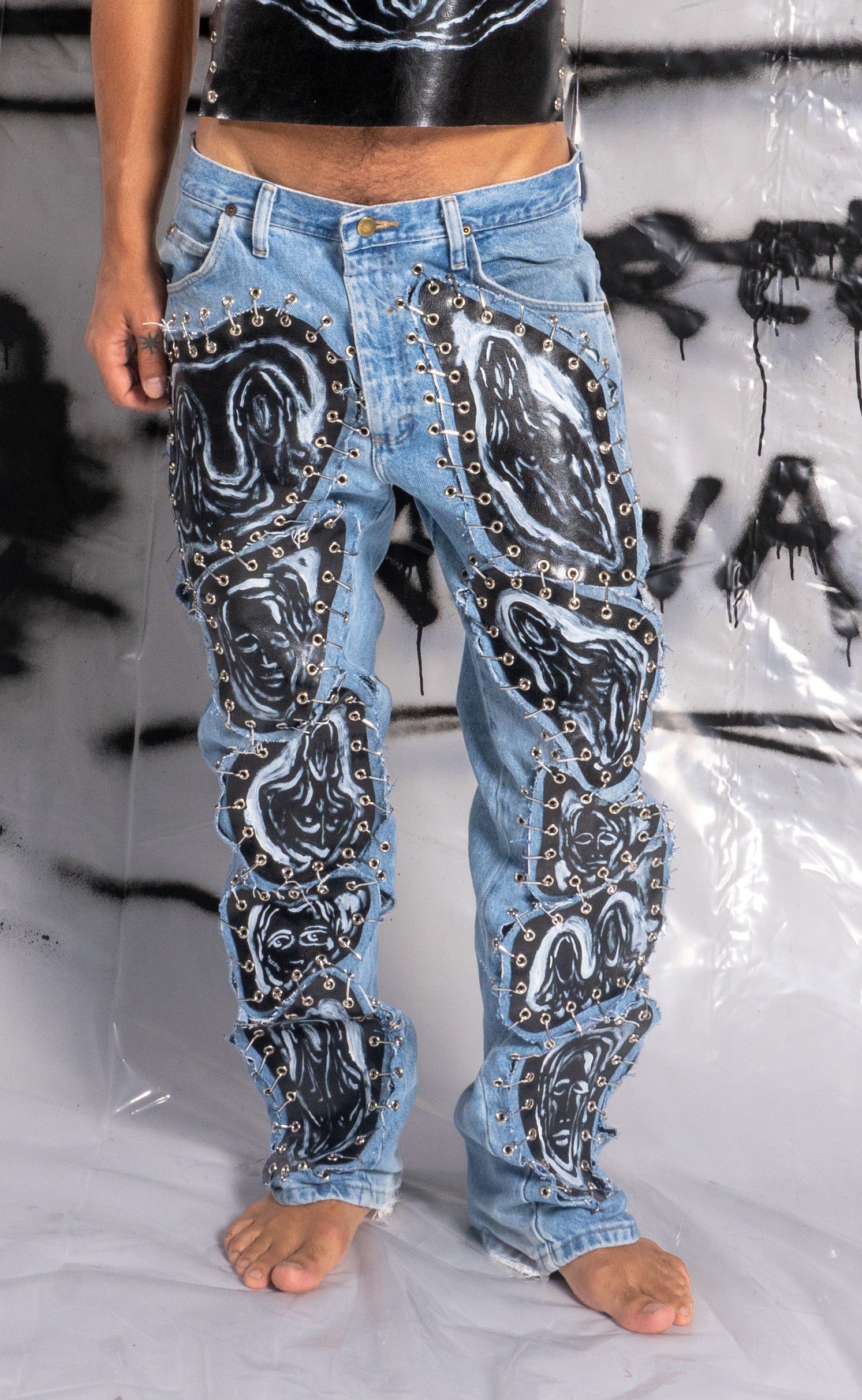 Hand Painted 'Surrender' Jeans