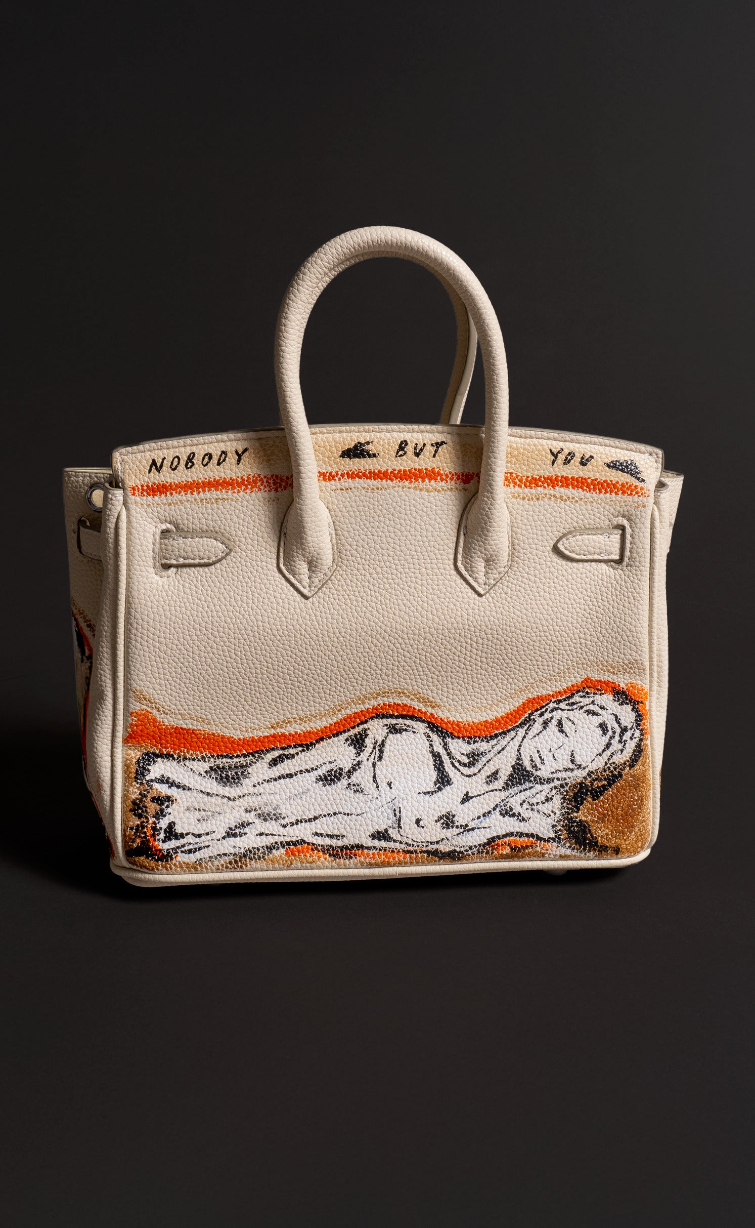 Medium Painted Vegan Leather Tote, 10x5x7