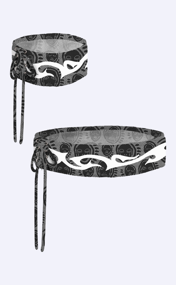Black 'Tattoo' Arm Band and Garter Set - Patrick Church