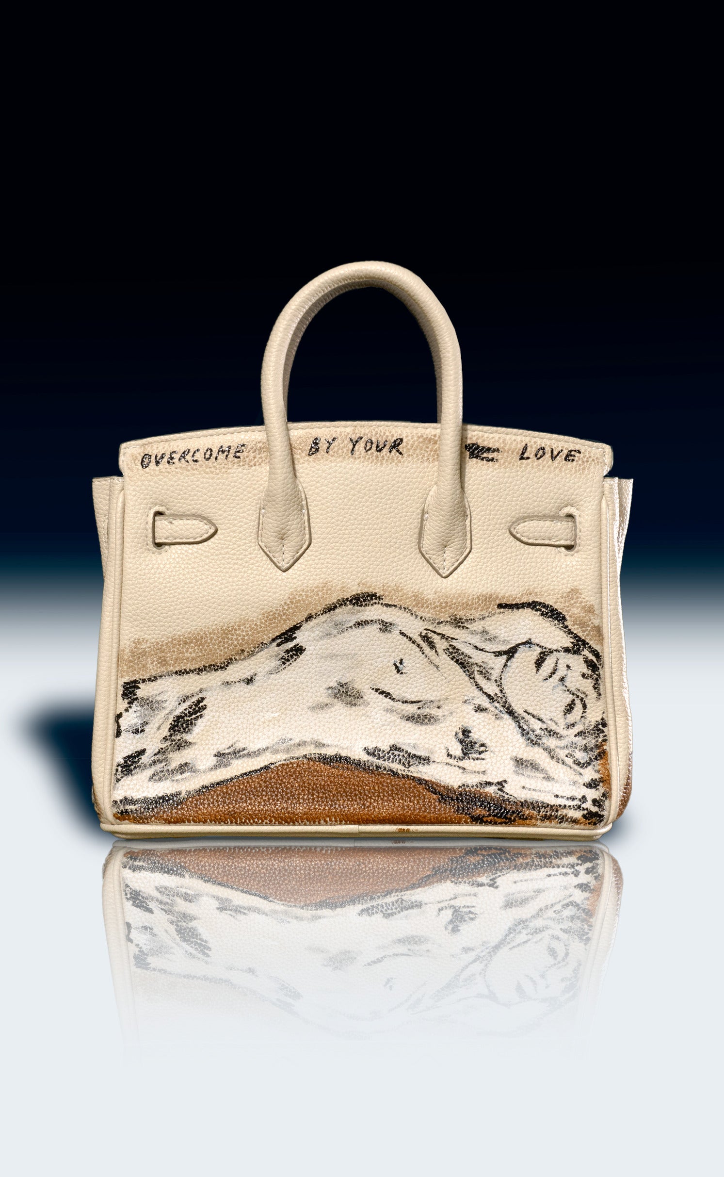 Medium Painted Vegan Leather Tote, 10x5x7