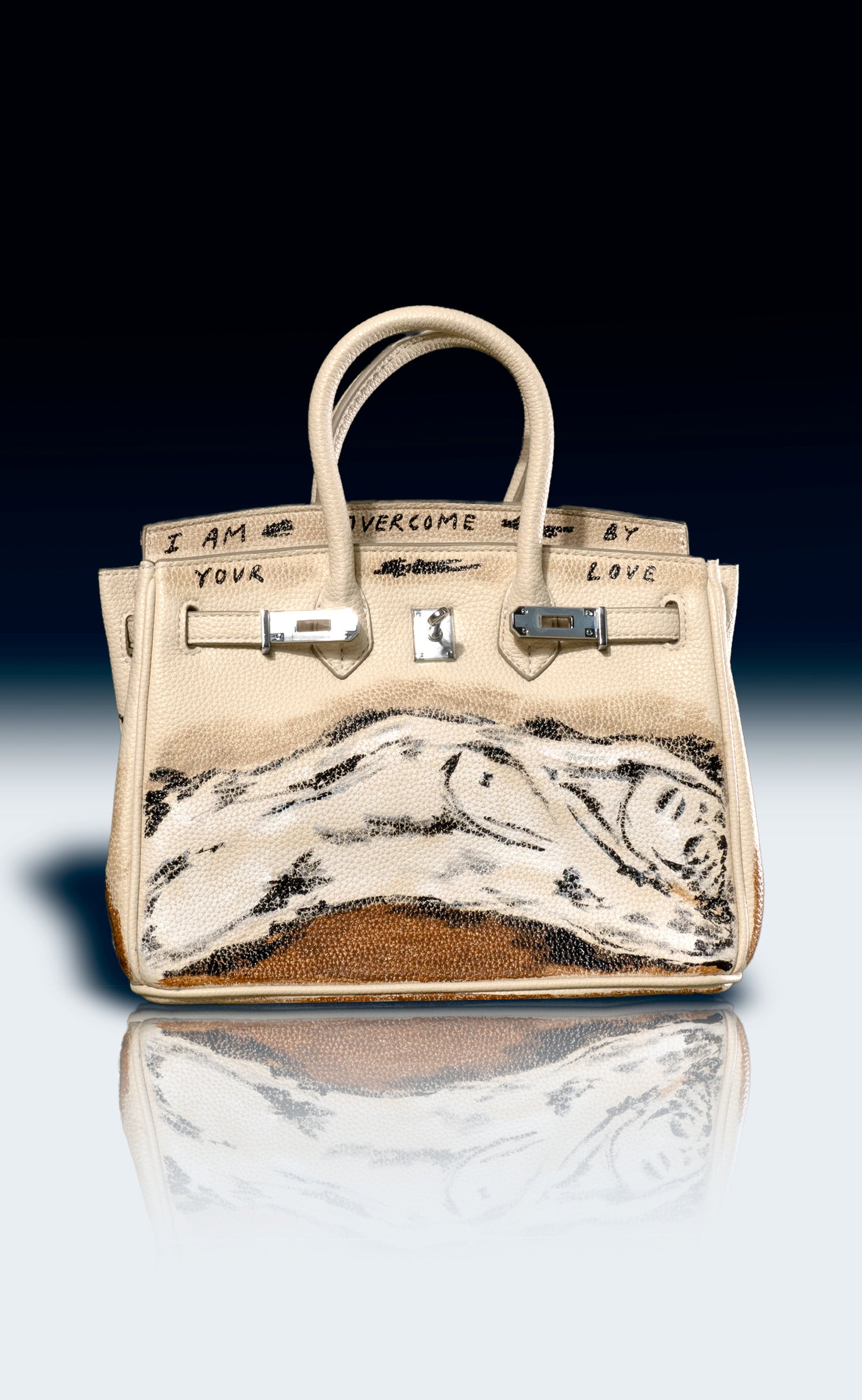 Medium Painted Vegan Leather Tote, 10x5x7
