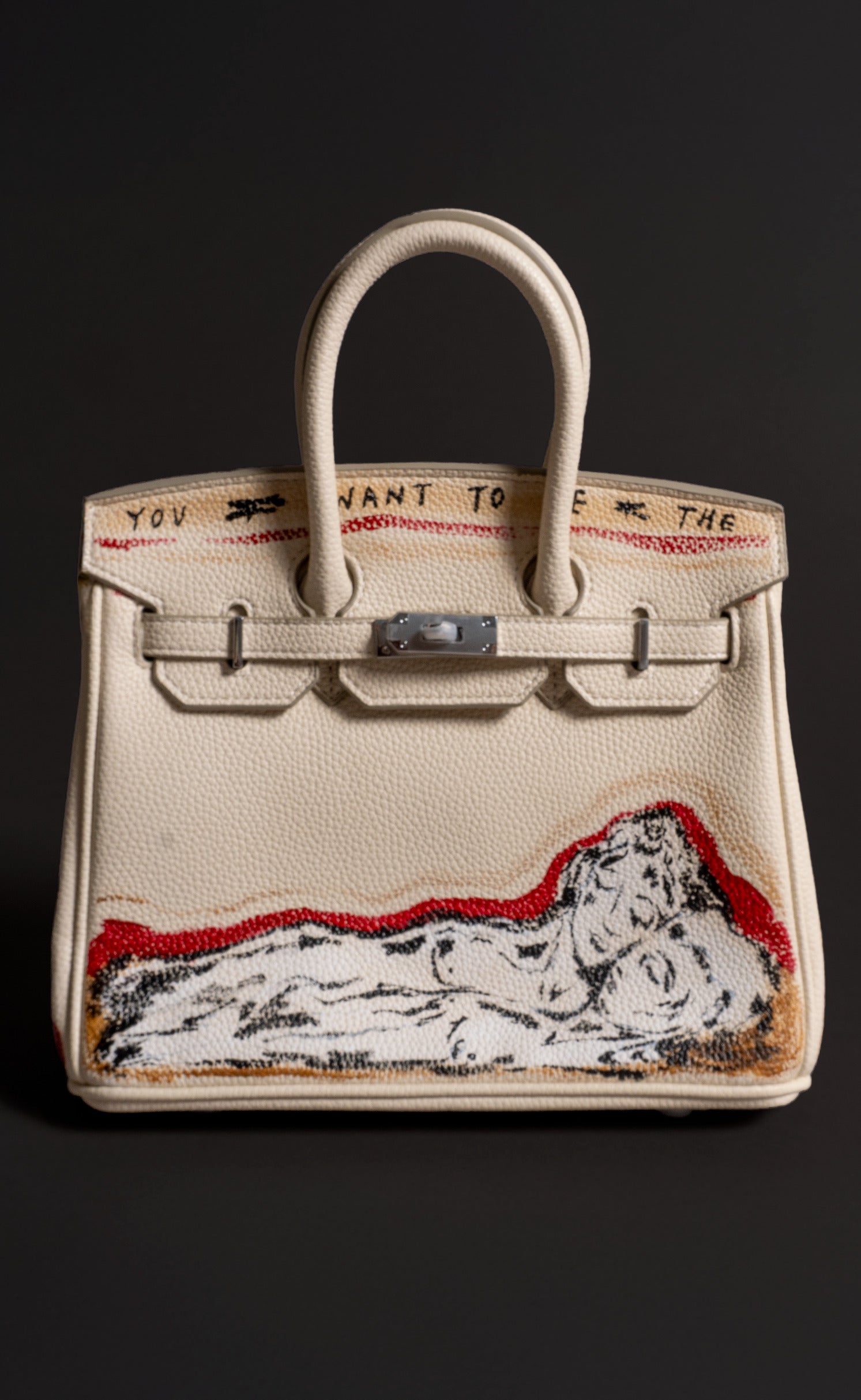 Medium Painted Vegan Leather Tote, 10x5x7