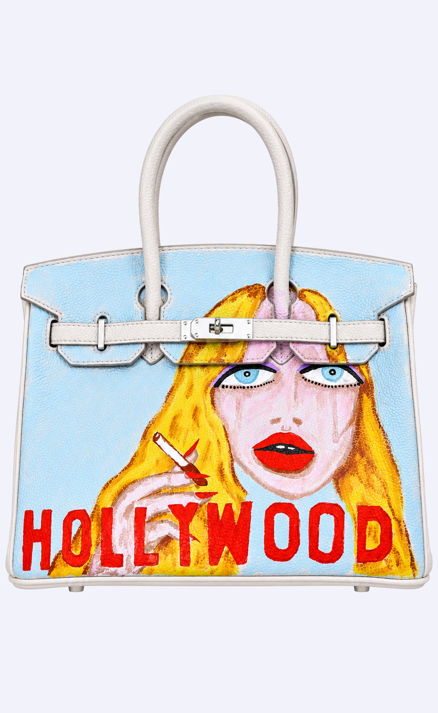 Large Painted Leather Tote, 12x9x6
