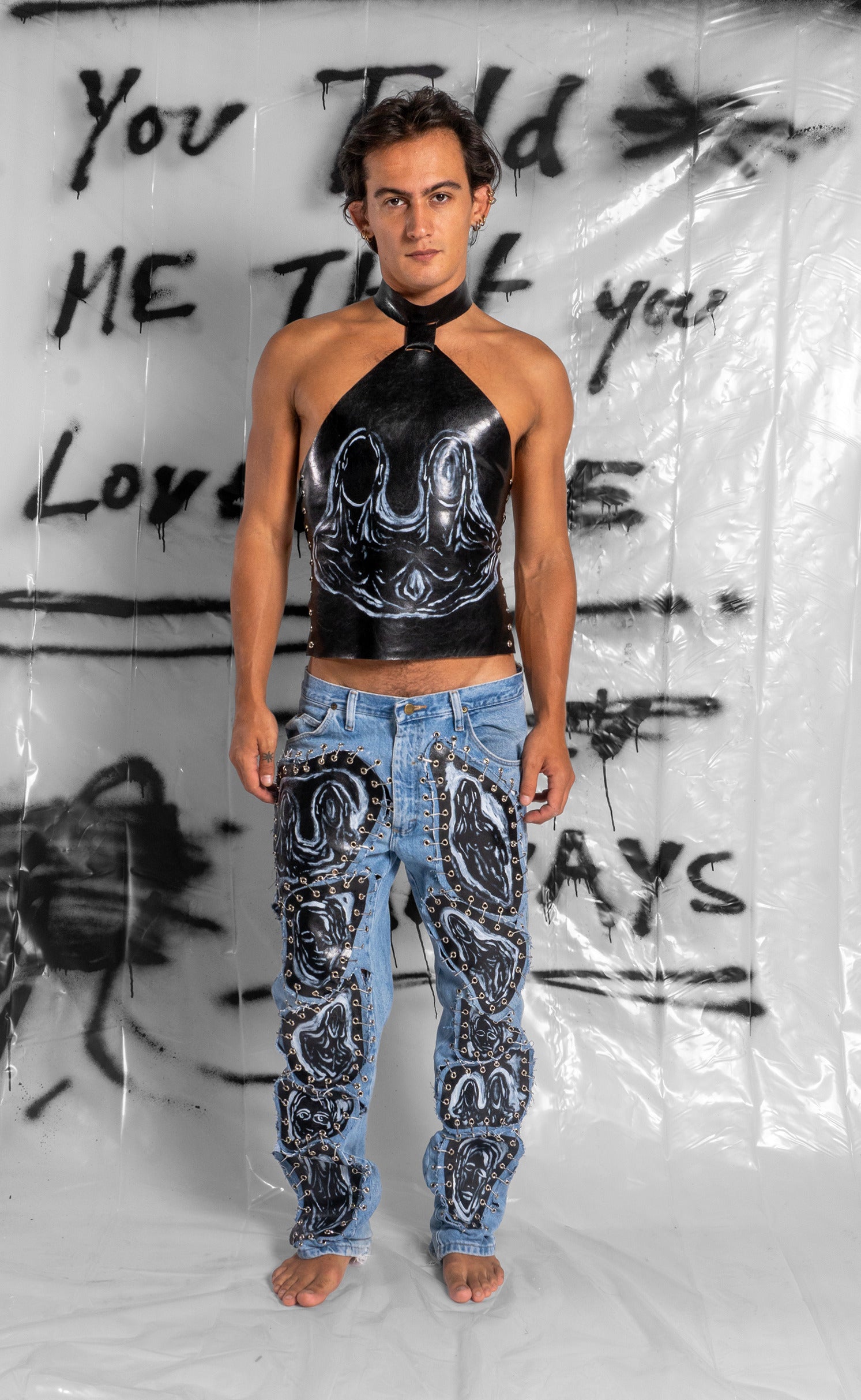 Hand Painted 'Surrender' Jeans