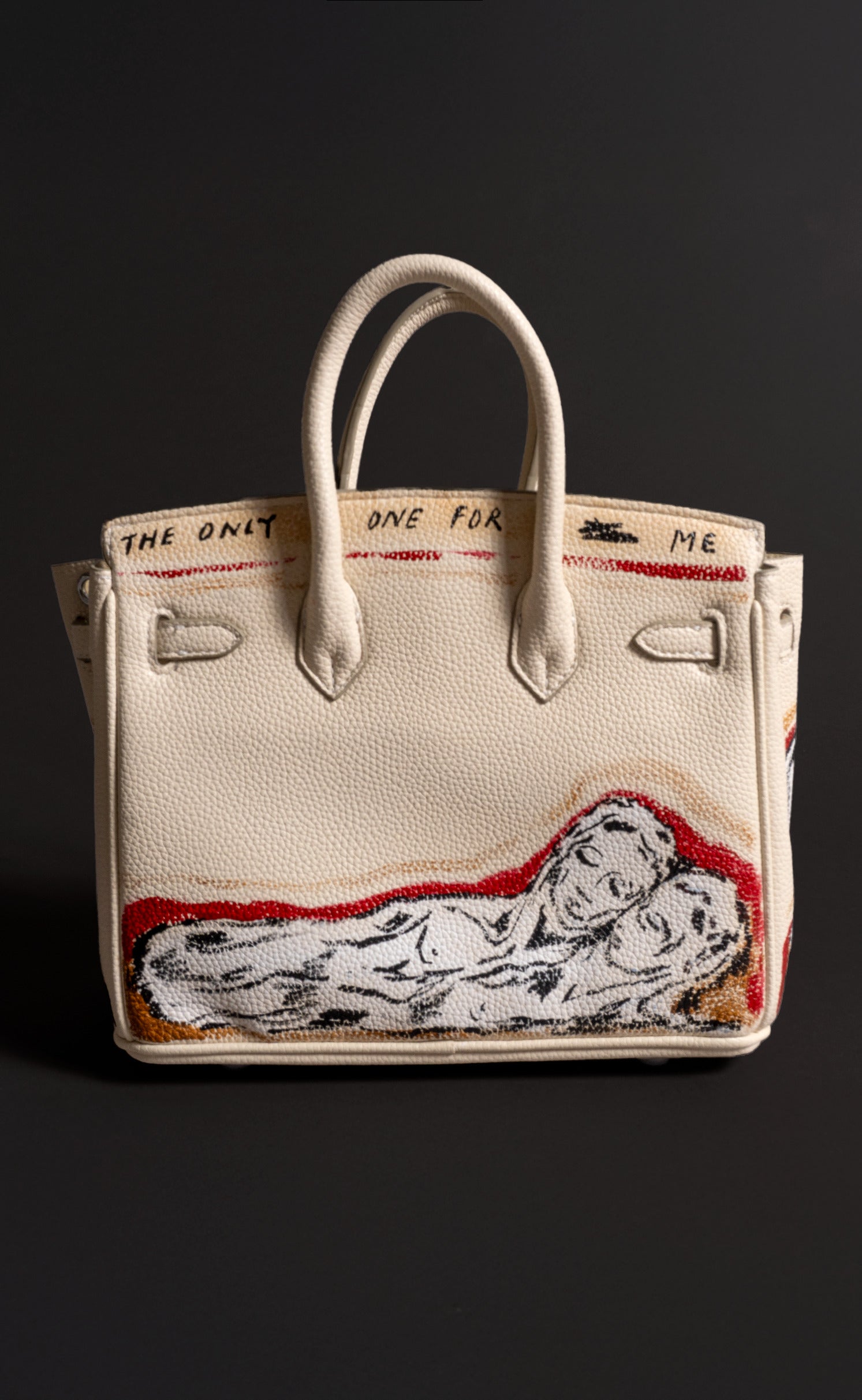 Medium Painted Vegan Leather Tote, 10x5x7