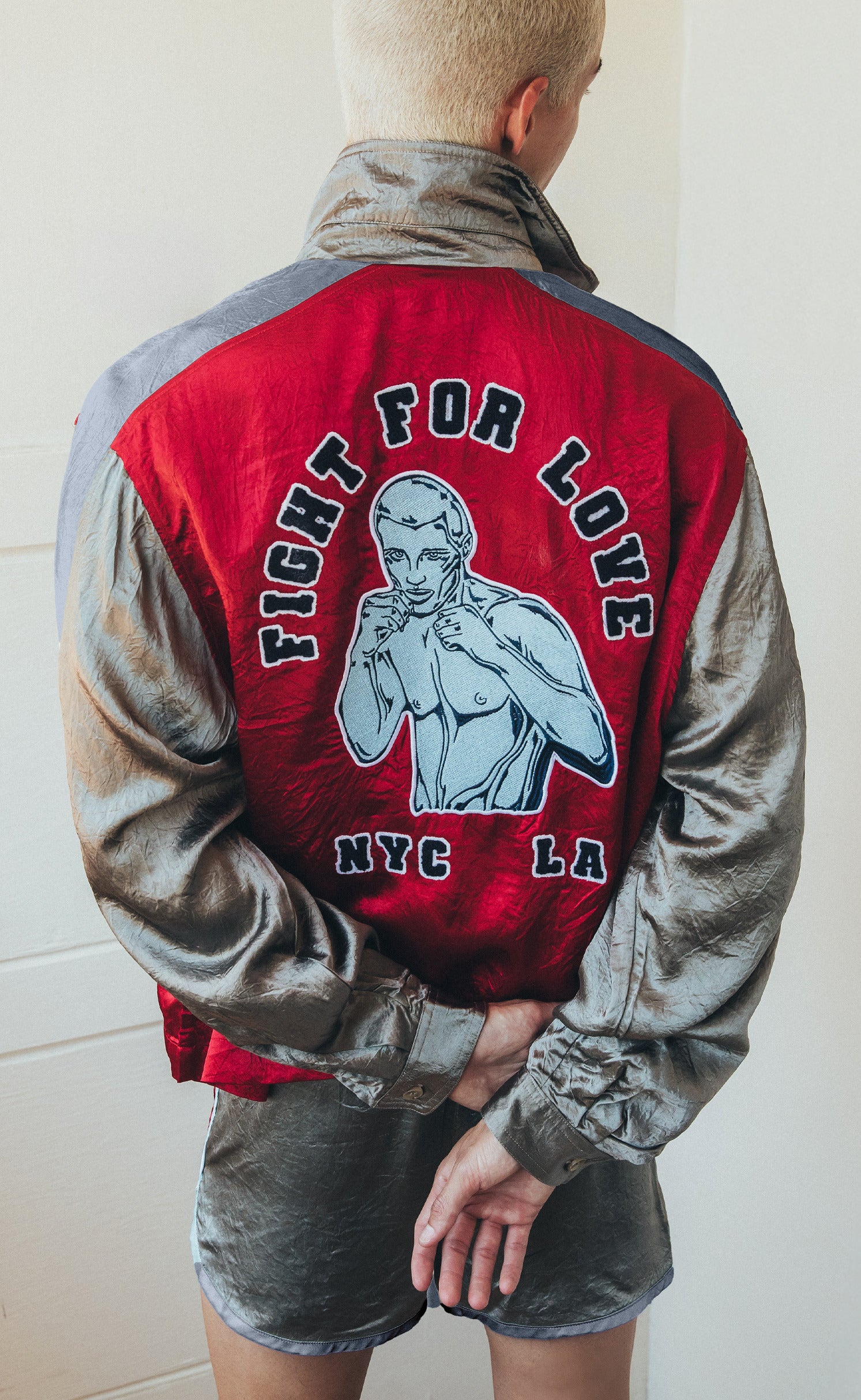 Satin 'Fight For Love' Varsity Bomber