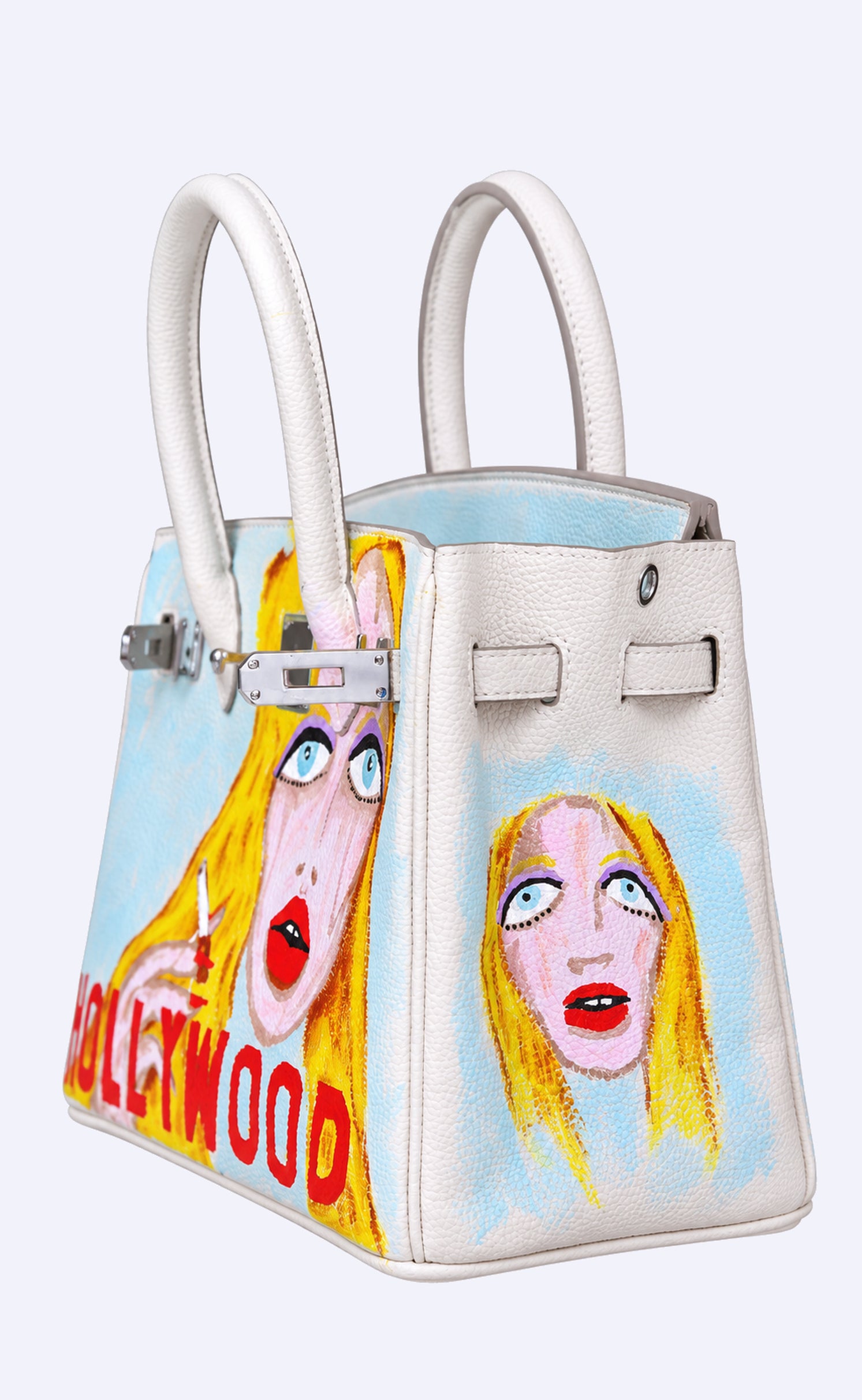 Large Painted Leather Tote, 12x9x6