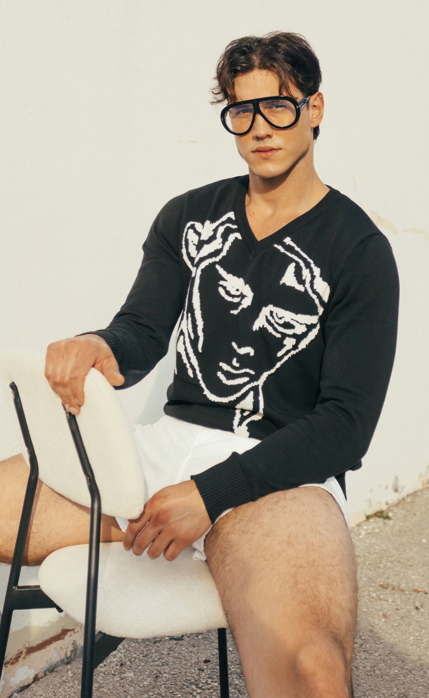 'Luka' V-Neck Knit Sweater