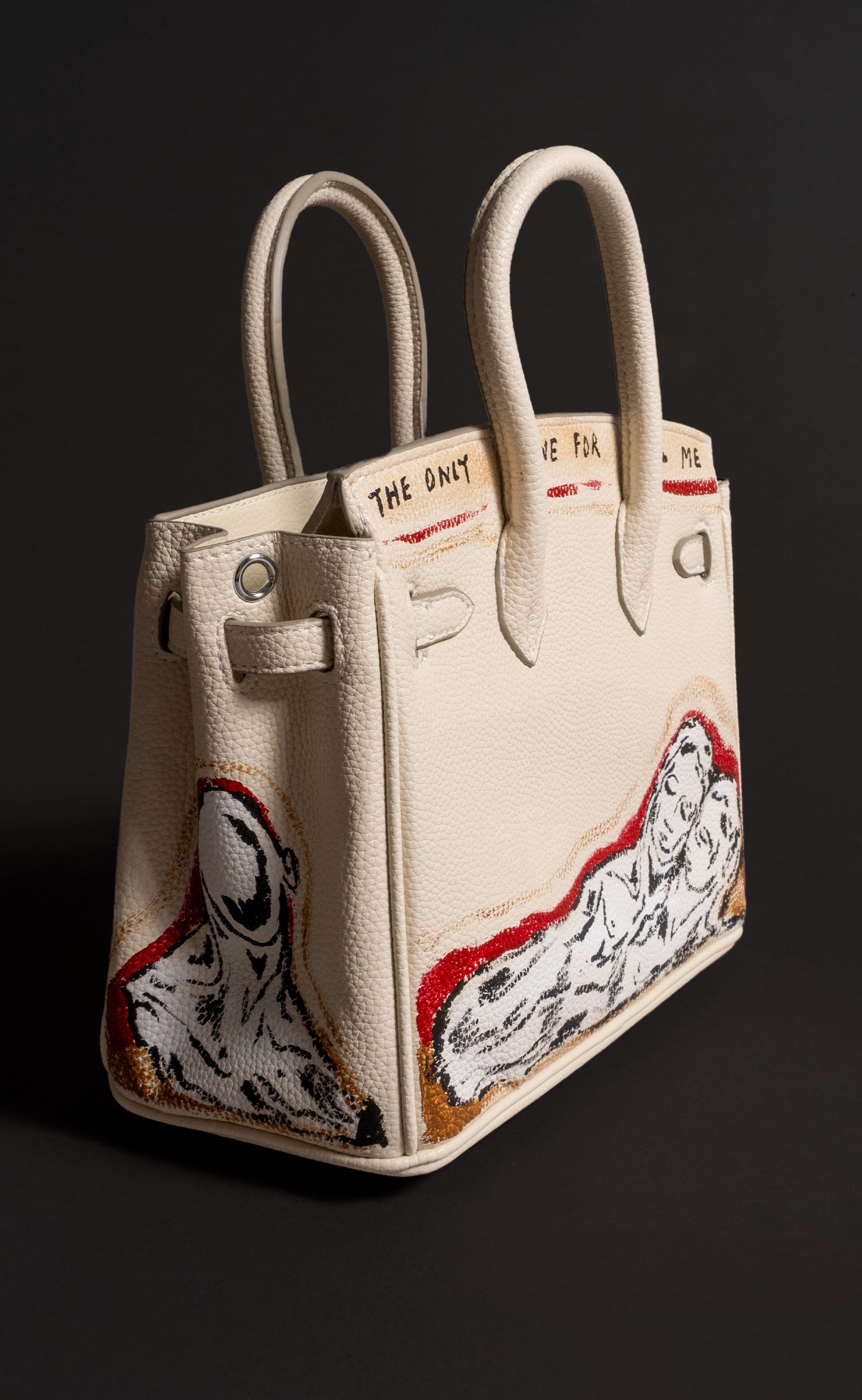 Medium Painted Vegan Leather Tote, 10x5x7