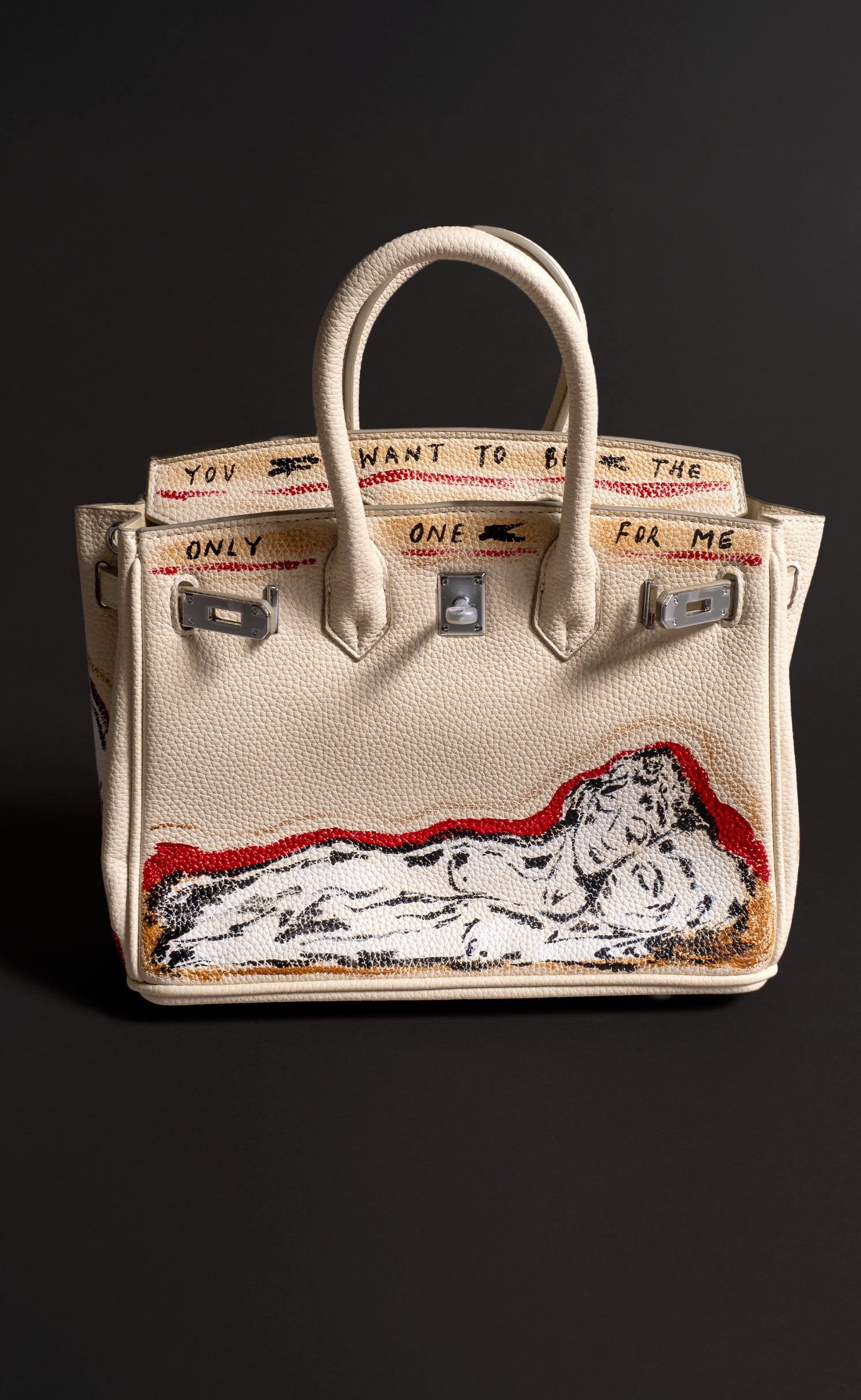 Medium Painted Vegan Leather Tote, 10x5x7