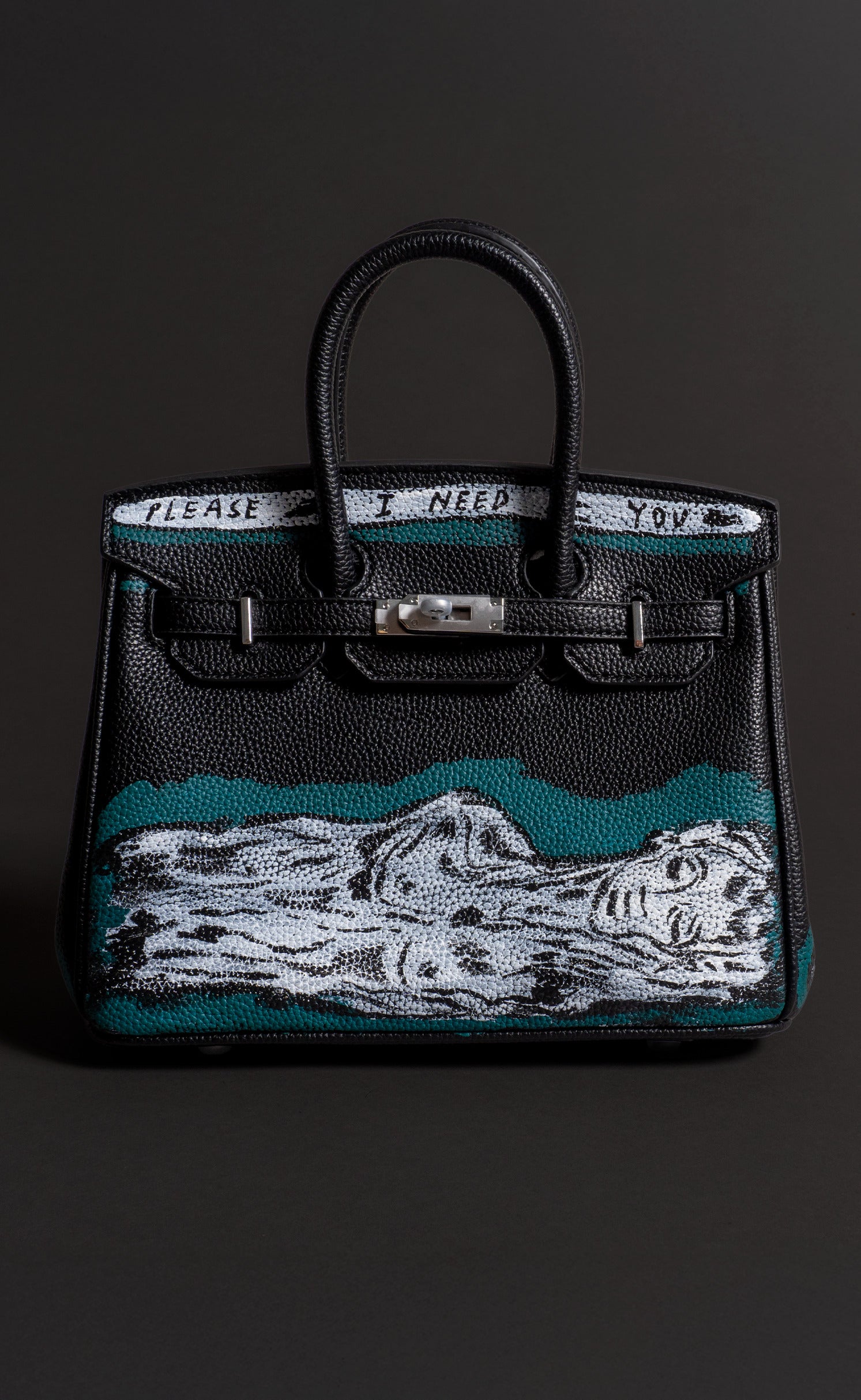 Medium Painted Vegan Leather Tote, 10x5x7