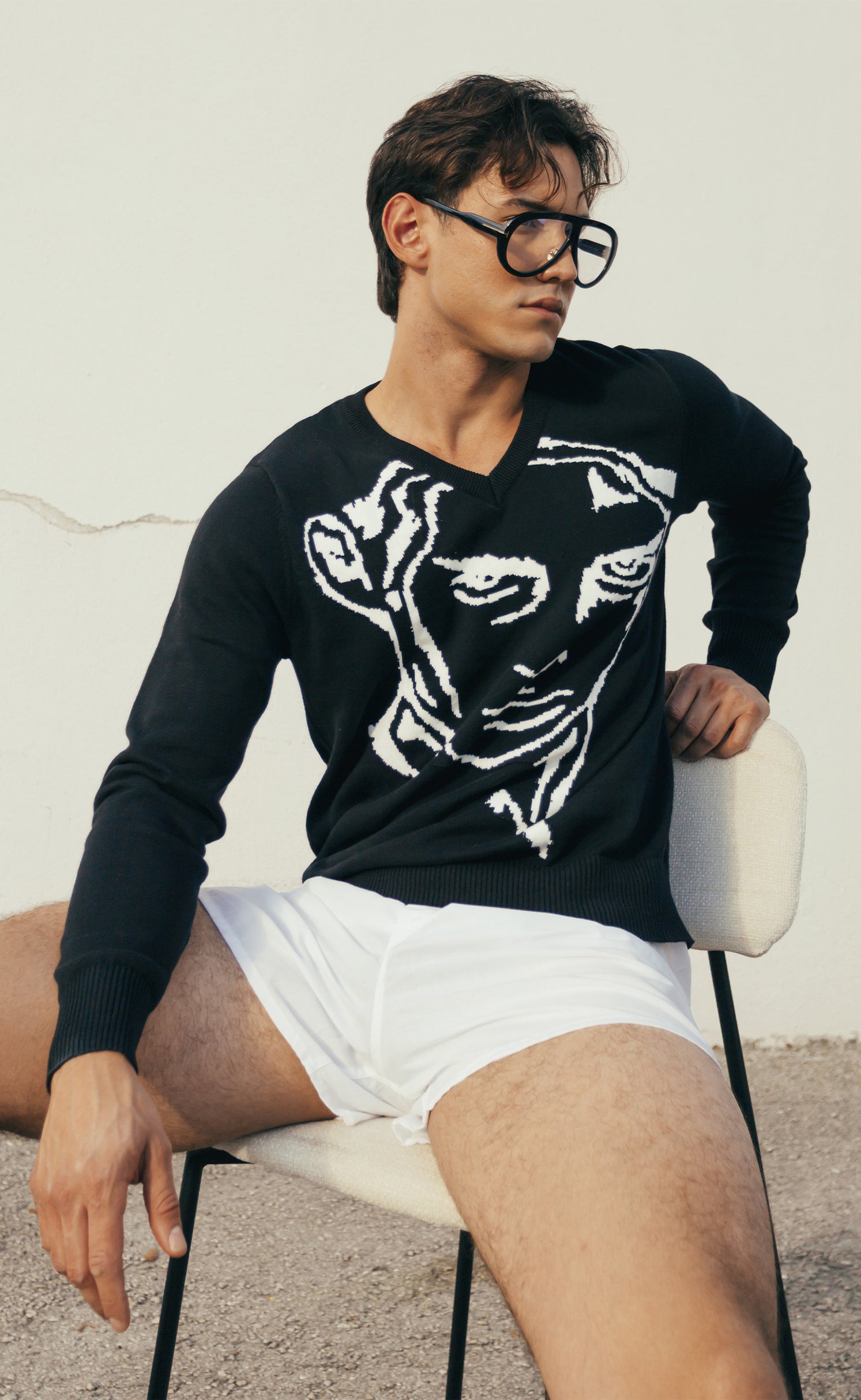 'Luka' V-Neck Knit Sweater