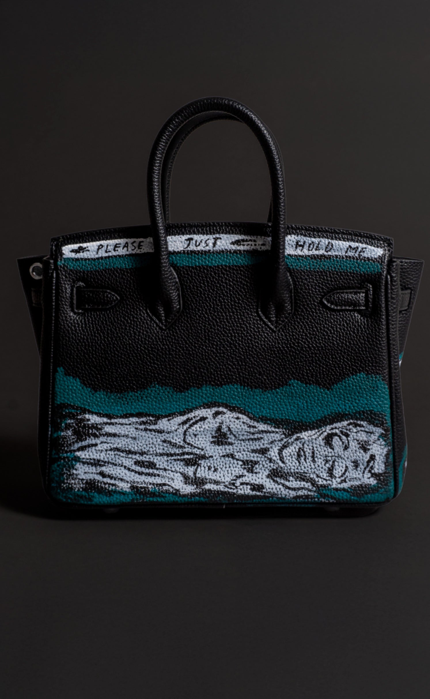 Medium Painted Vegan Leather Tote, 10x5x7