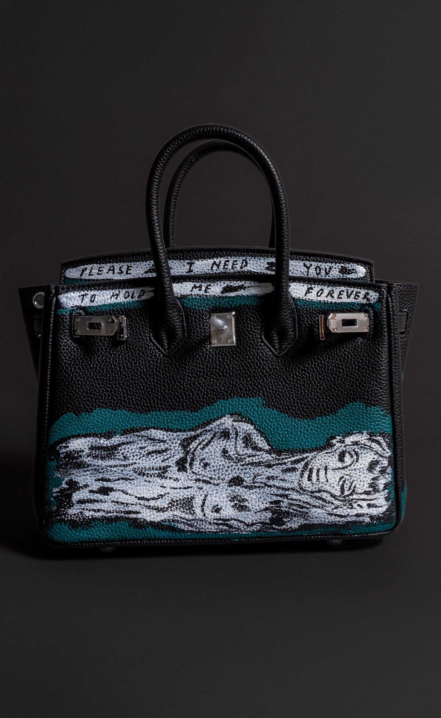 Medium Painted Vegan Leather Tote, 10x5x7