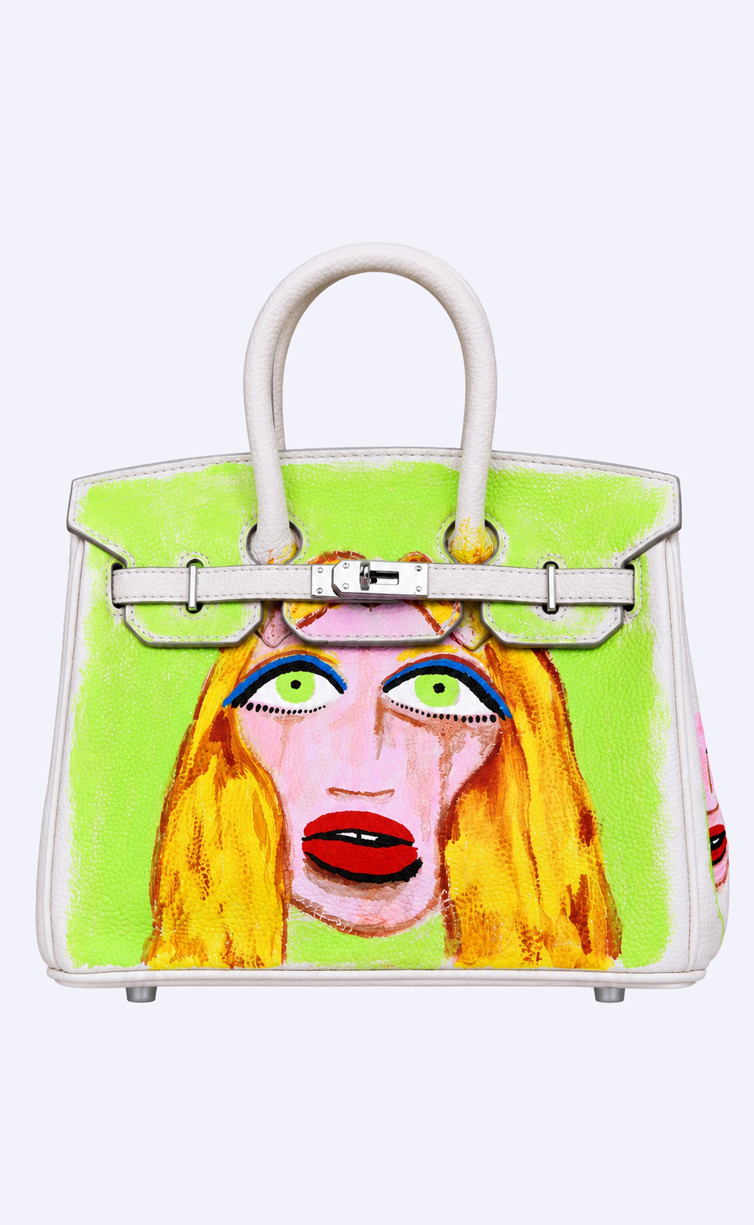 Medium Painted Vegan Leather Tote, 10x5x7