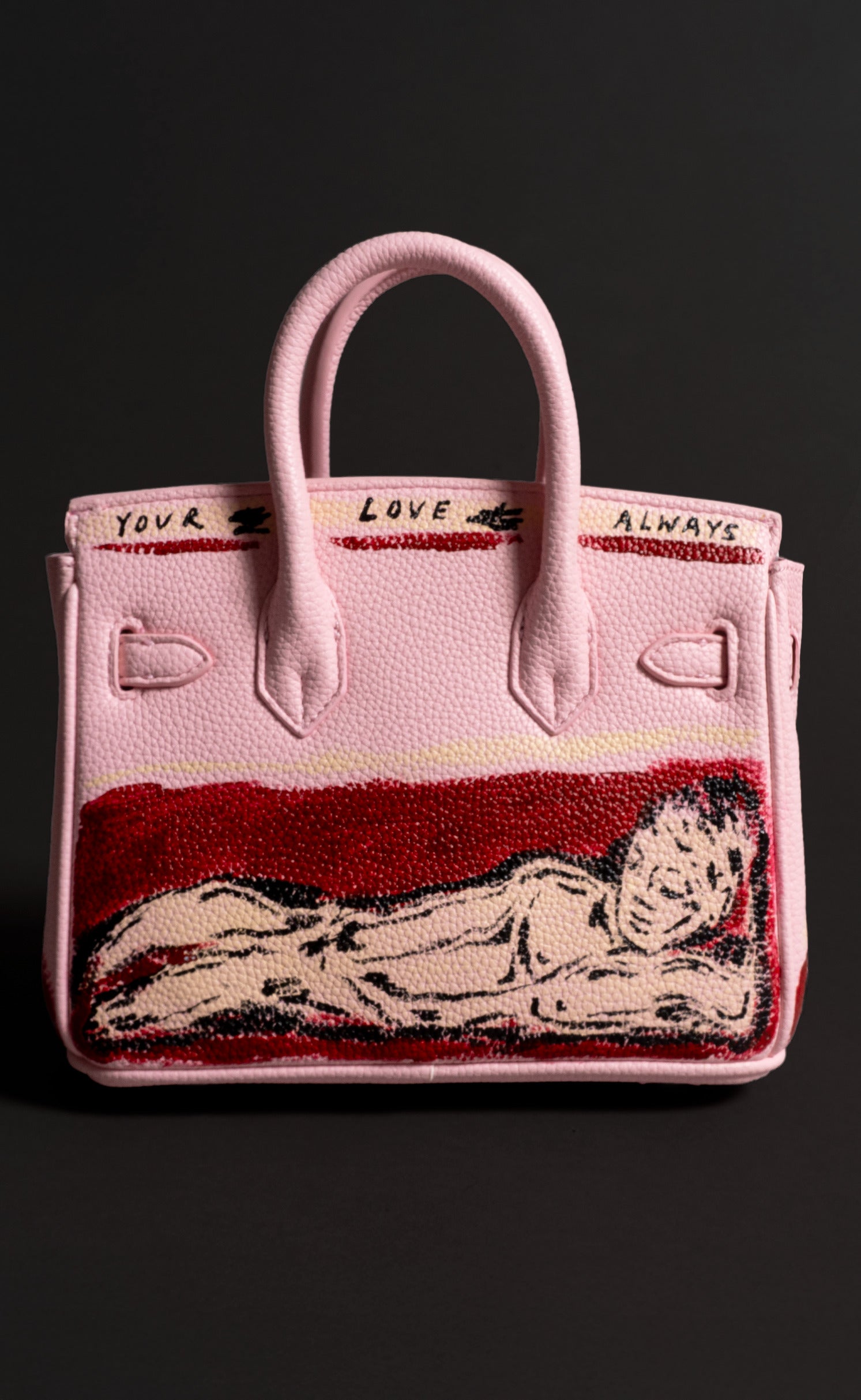 Mini Painted Vegan Leather Tote, 8x4x6