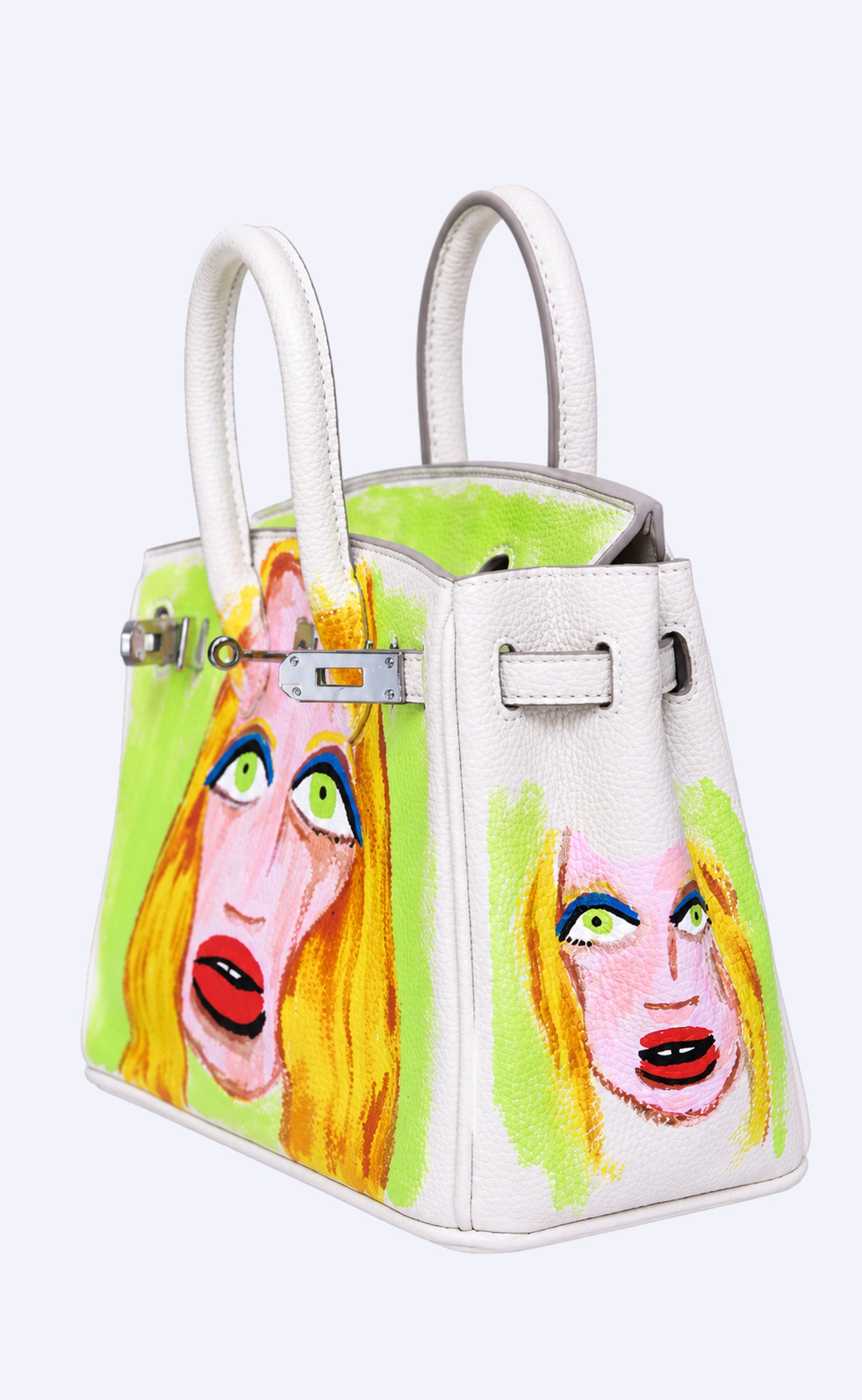 Medium Painted Vegan Leather Tote, 10x5x7