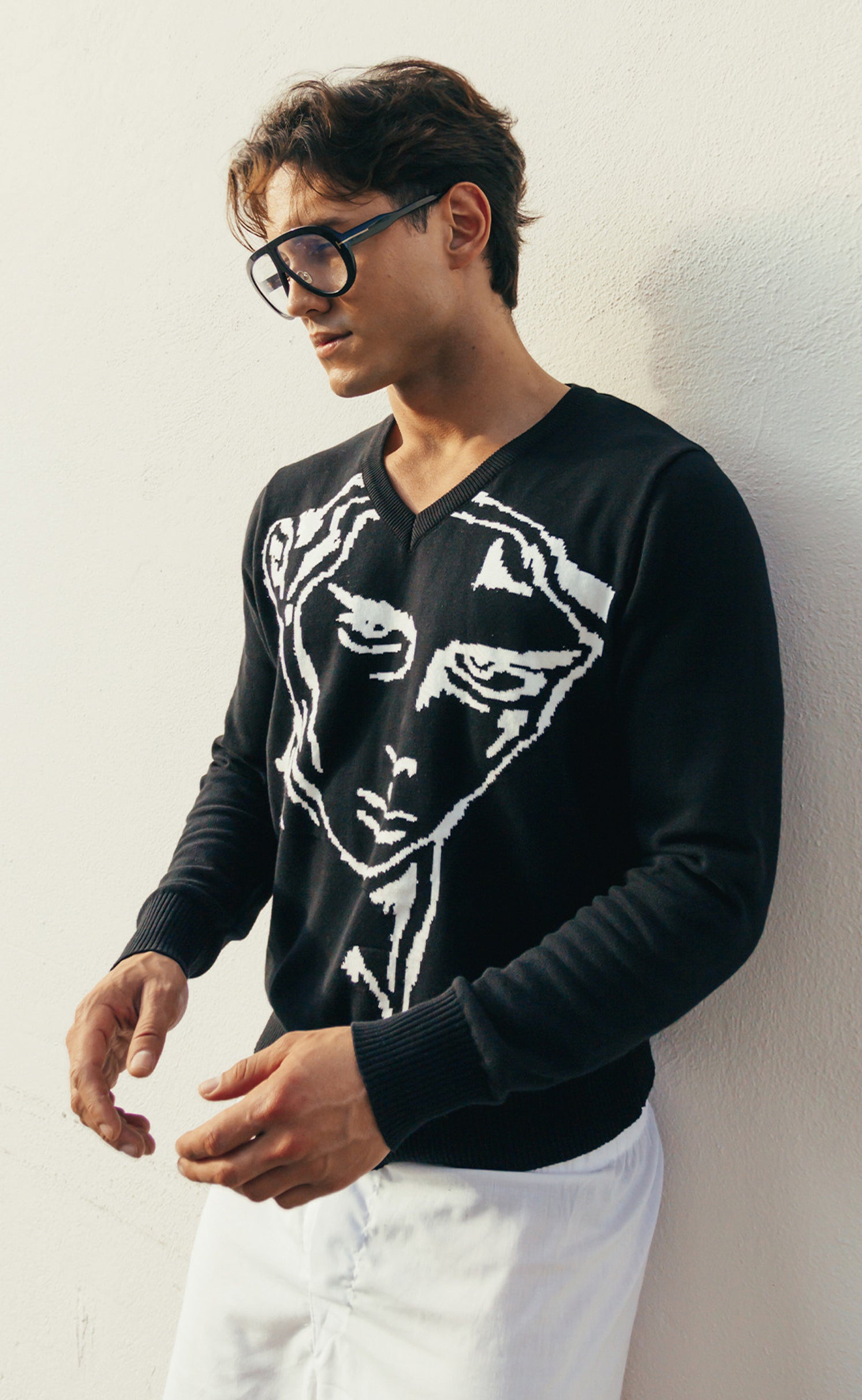 'Luka' V-Neck Knit Sweater