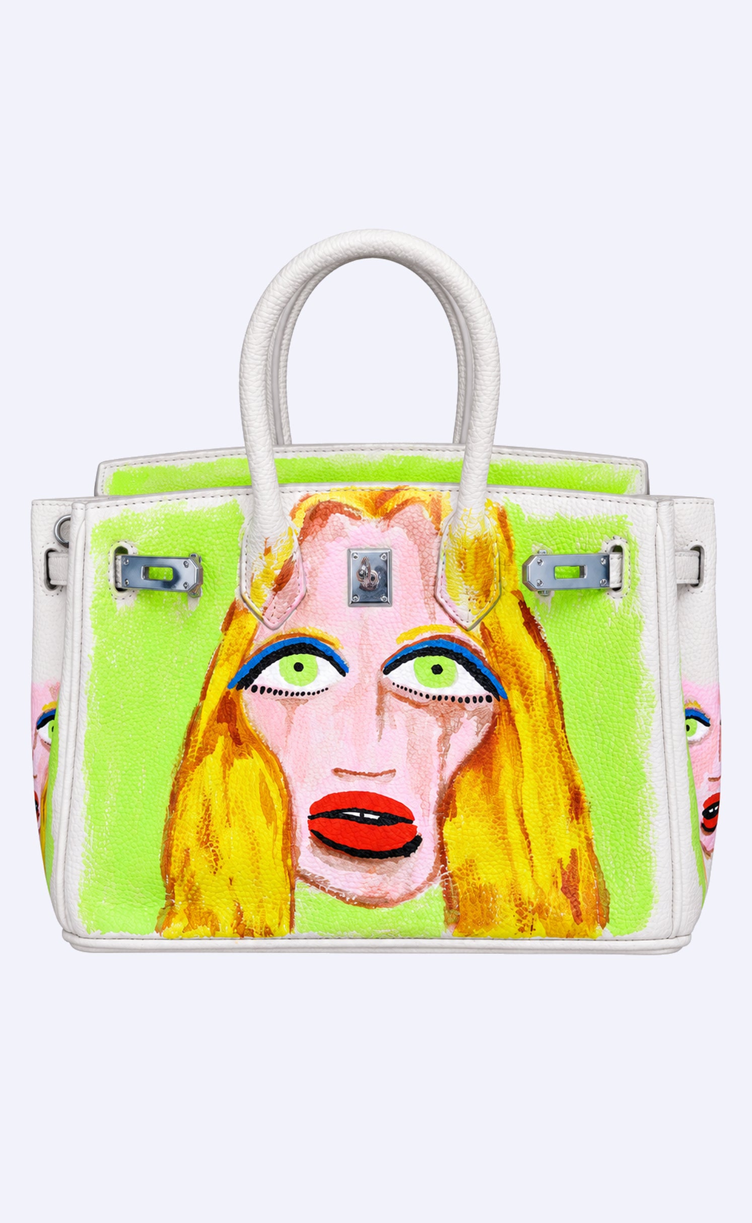 Medium Painted Vegan Leather Tote, 10x5x7