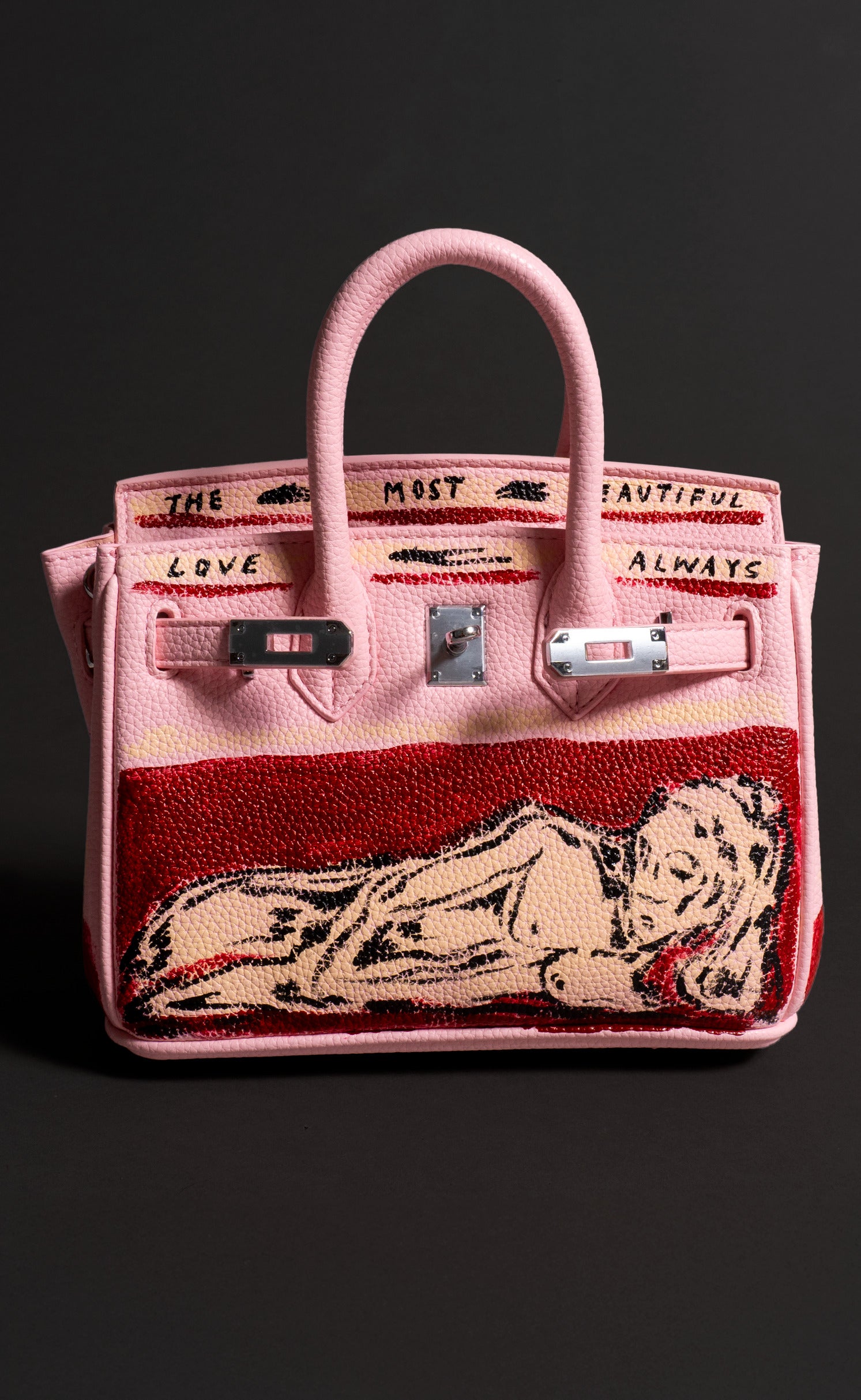 Mini Painted Vegan Leather Tote, 8x4x6