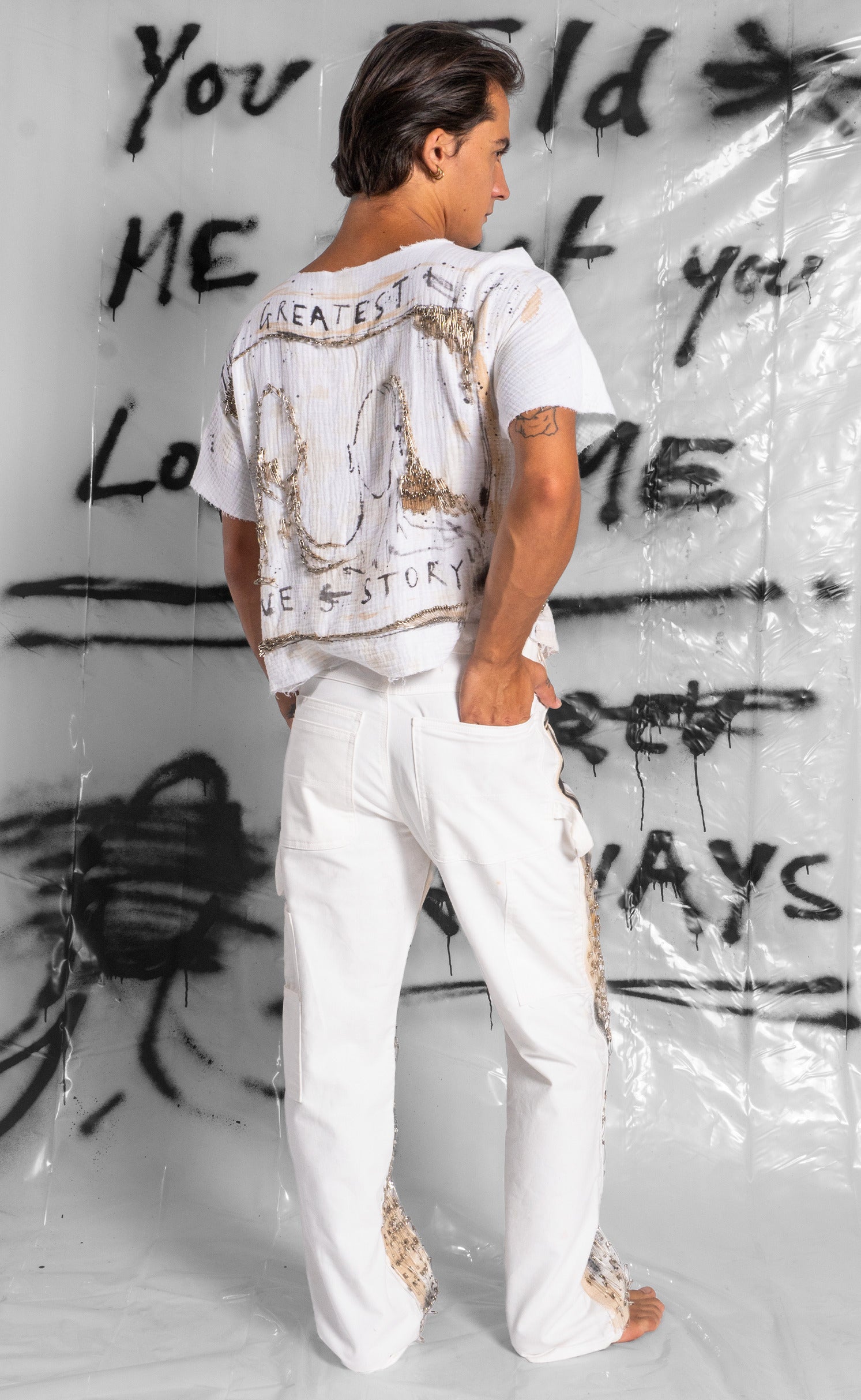 Hand Painted 'Beyond Love' Pants
