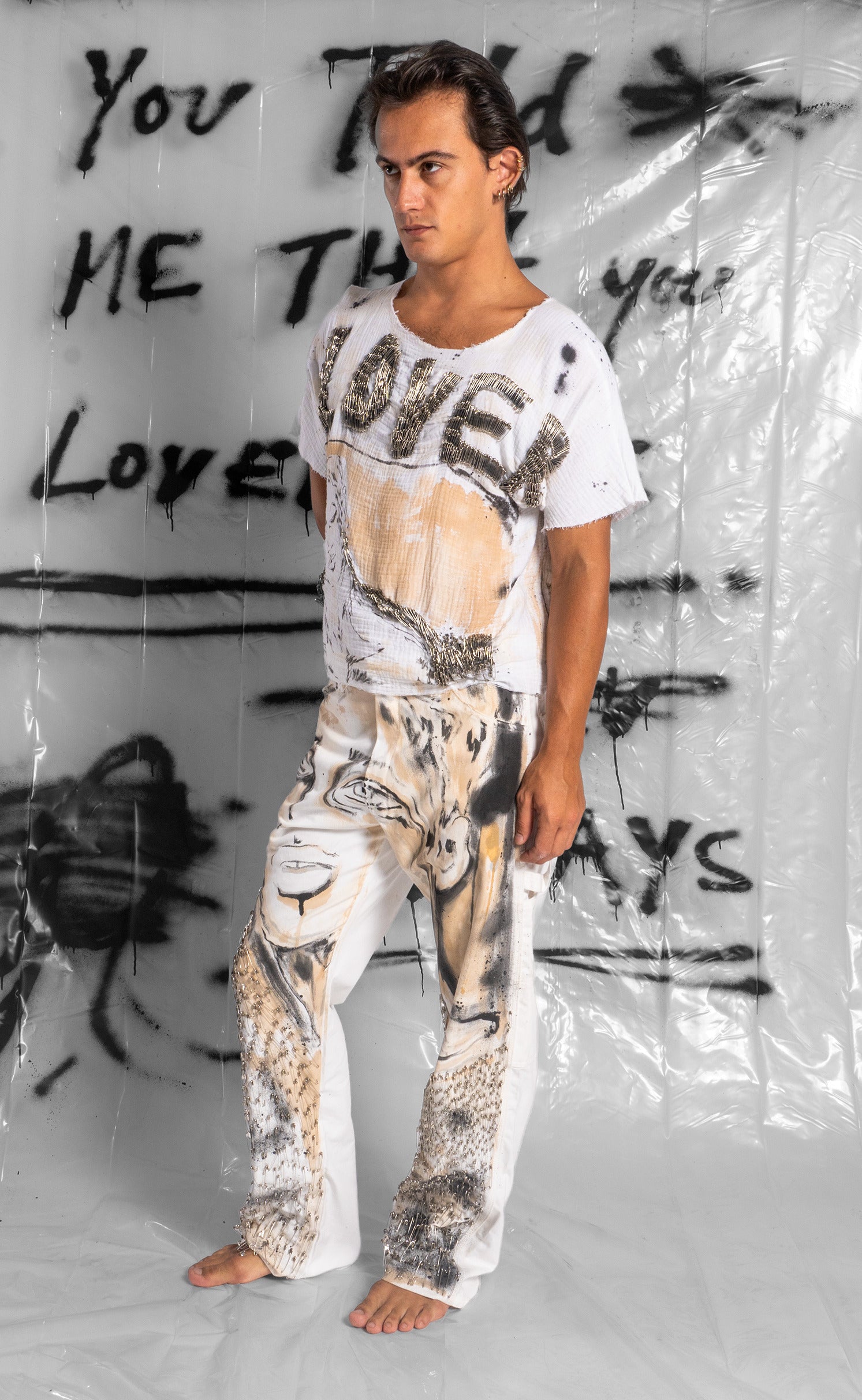 Hand Painted 'Beyond Love' Pants