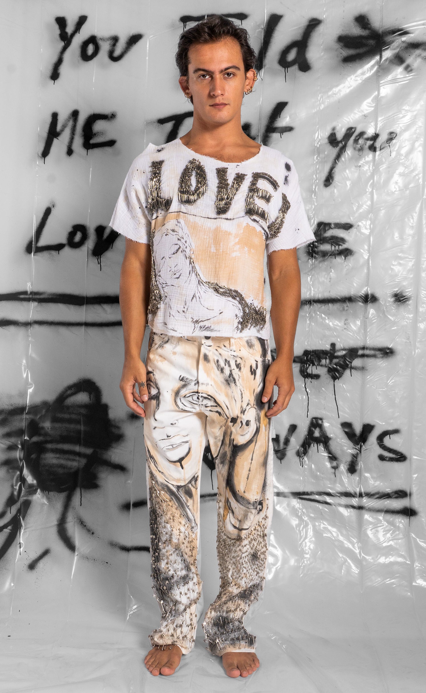 Hand Painted 'Beyond Love' Pants