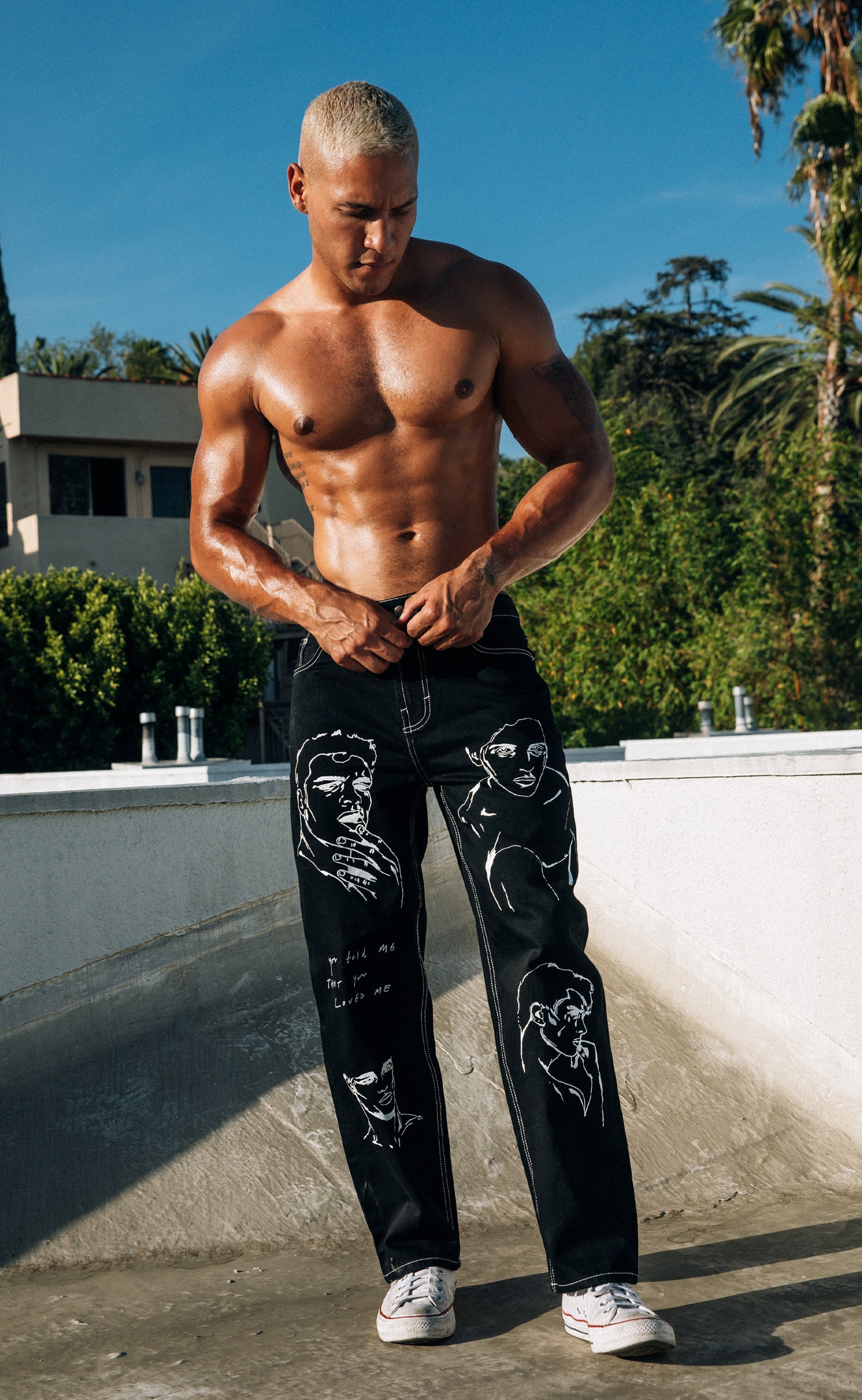 White Stitch 'Handle With Care' Jeans