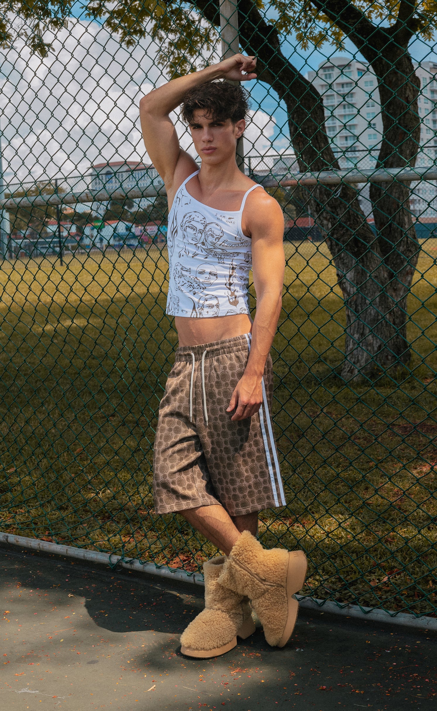 'AOY' Drawstring Track Shorts