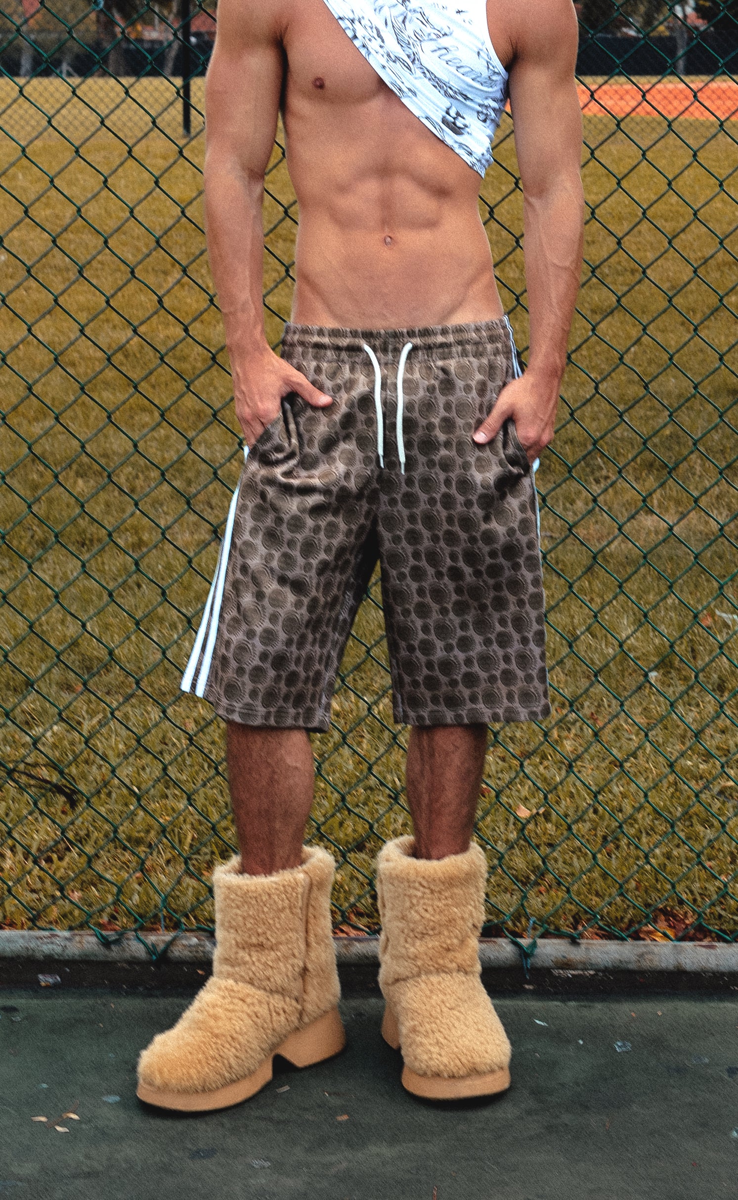 'AOY' Drawstring Track Shorts