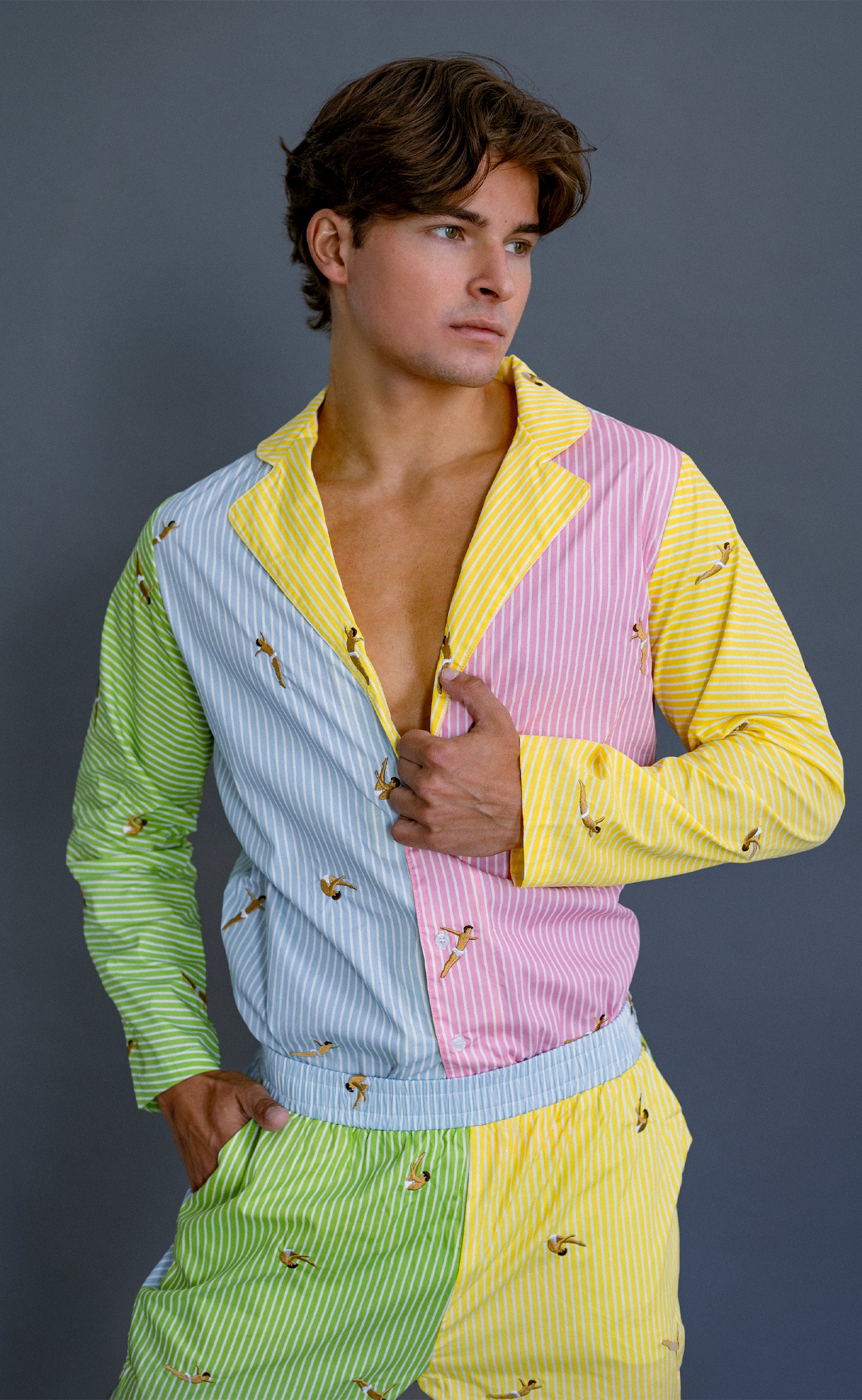 'Head Over Heels' Tom Daley Embroidered Pajamas