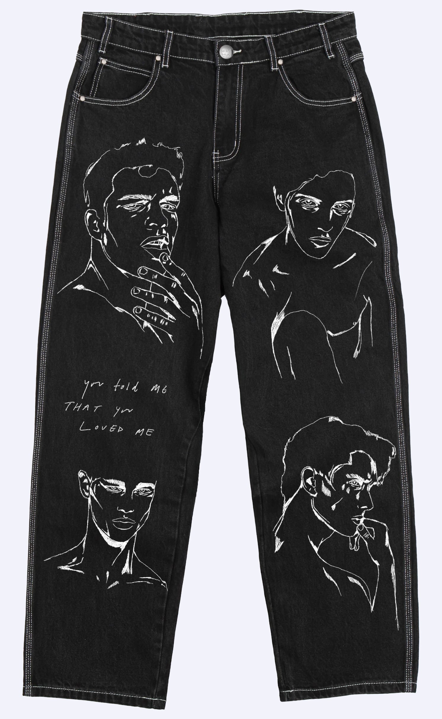 White Stitch 'Handle With Care' Jeans
