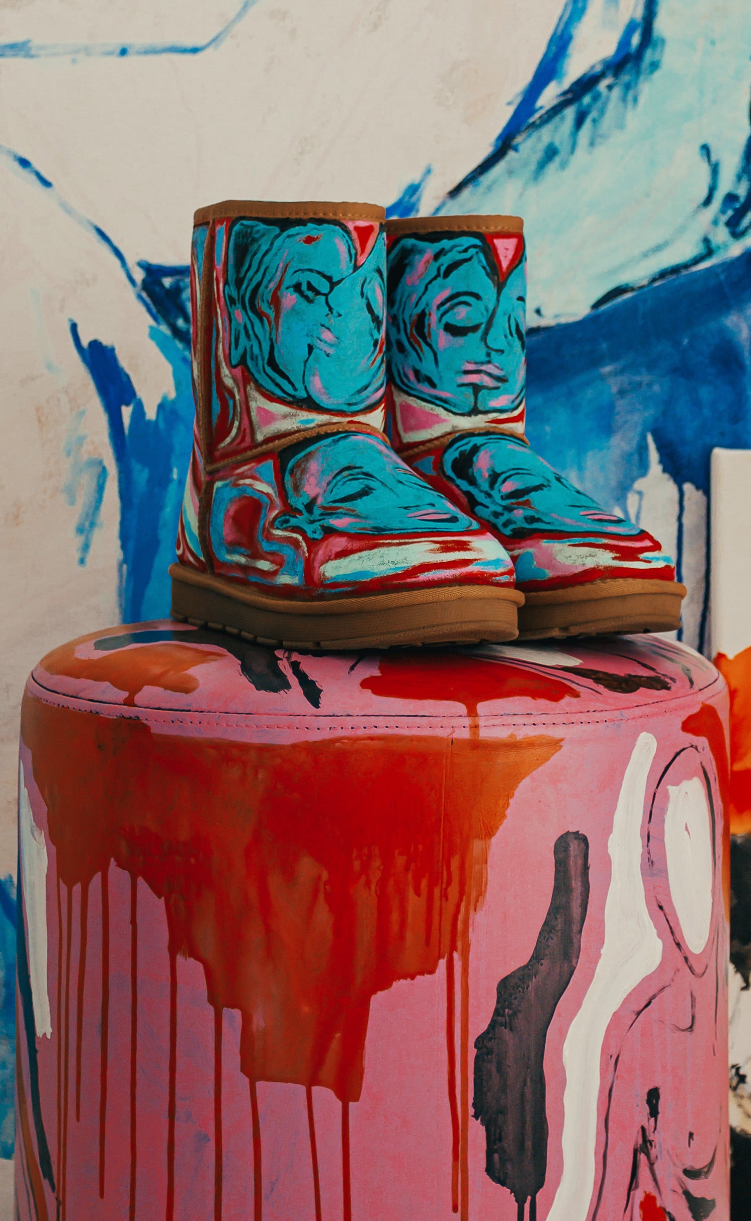 'Kiss Collector' Hand Painted Classic Suede Boot