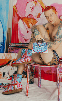 Painted Vegan Leather Tote, 8x4x6 - Patrick Church