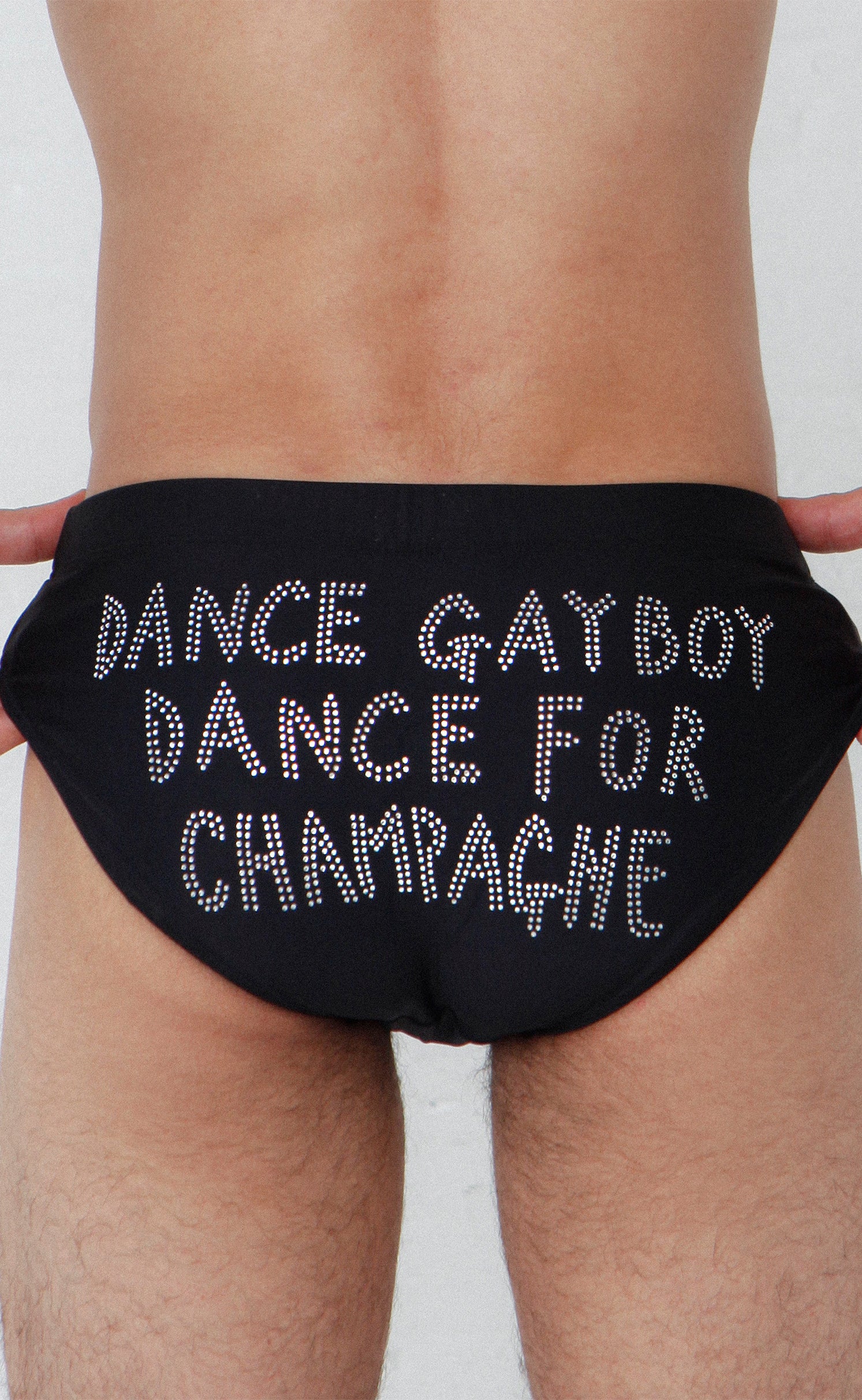 Rhinestone 'Dance For Champagne' Swim Briefs