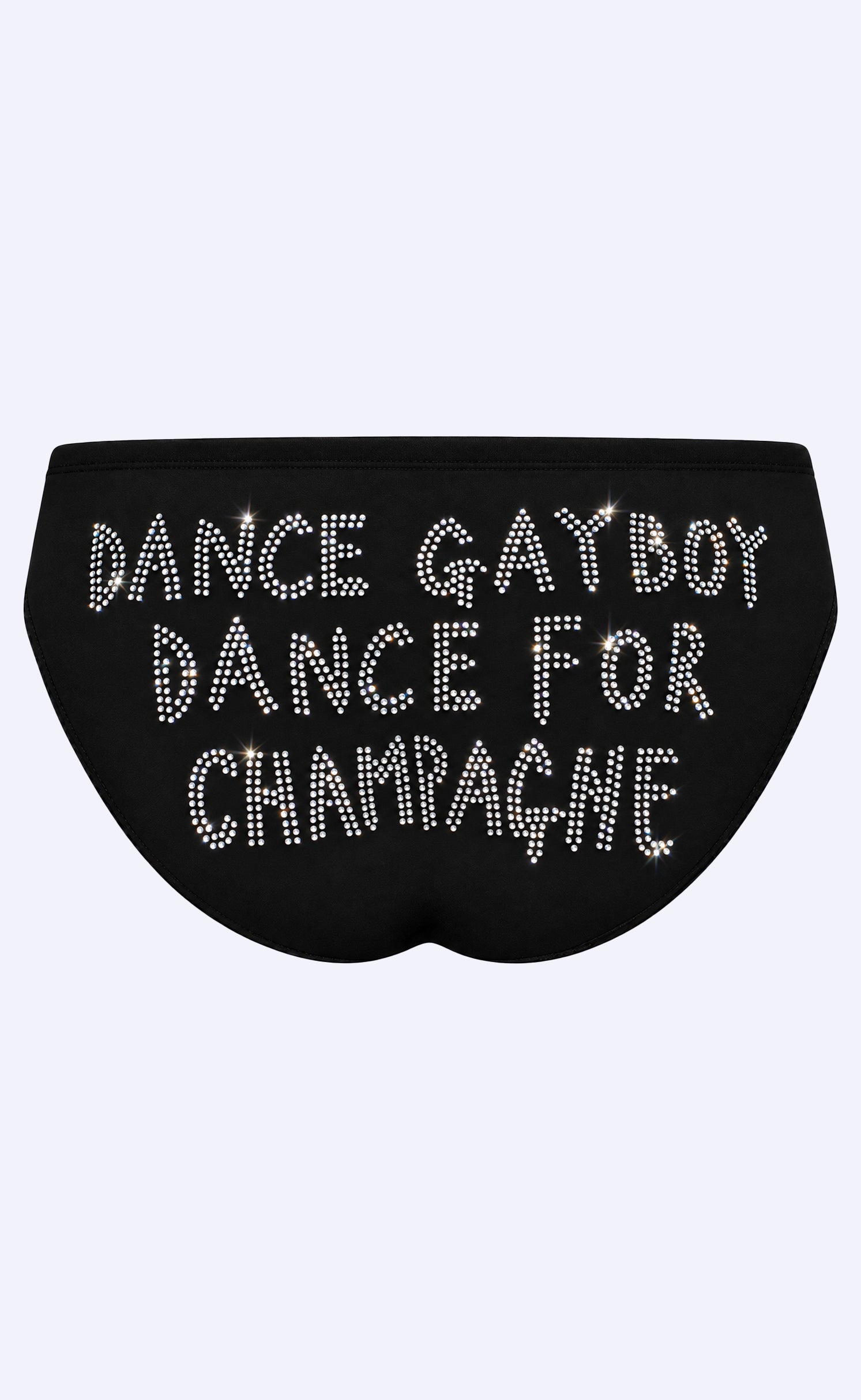 Rhinestone 'Dance For Champagne' Swim Briefs