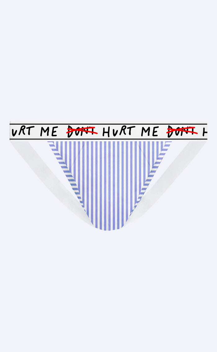 'Don't Hurt Me' Stripe Jock Strap - Patrick Church